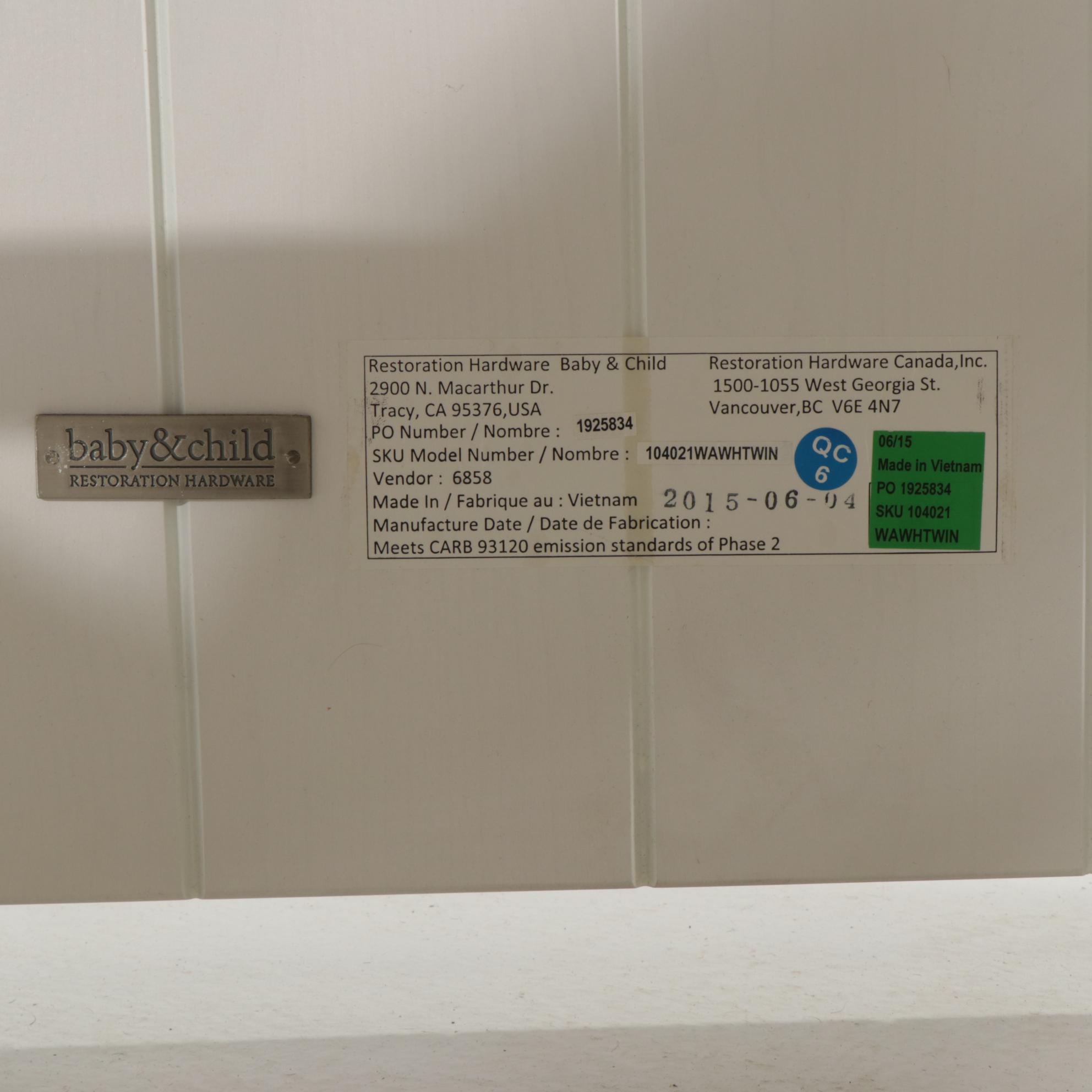 Restoration Hardware "Haven" Twin-Over-Twin Bunk Bed and Trundle Set