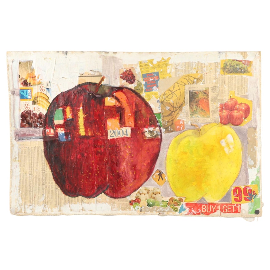 Mae Alice Engron Mixed Media Painting of Apples