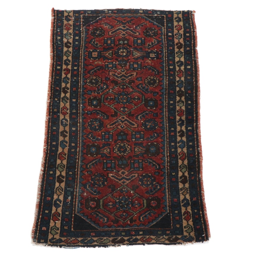 2'3 x 3'7 Hand-Knotted Persian Zanjan Wool Accent Rug, circa 1920s