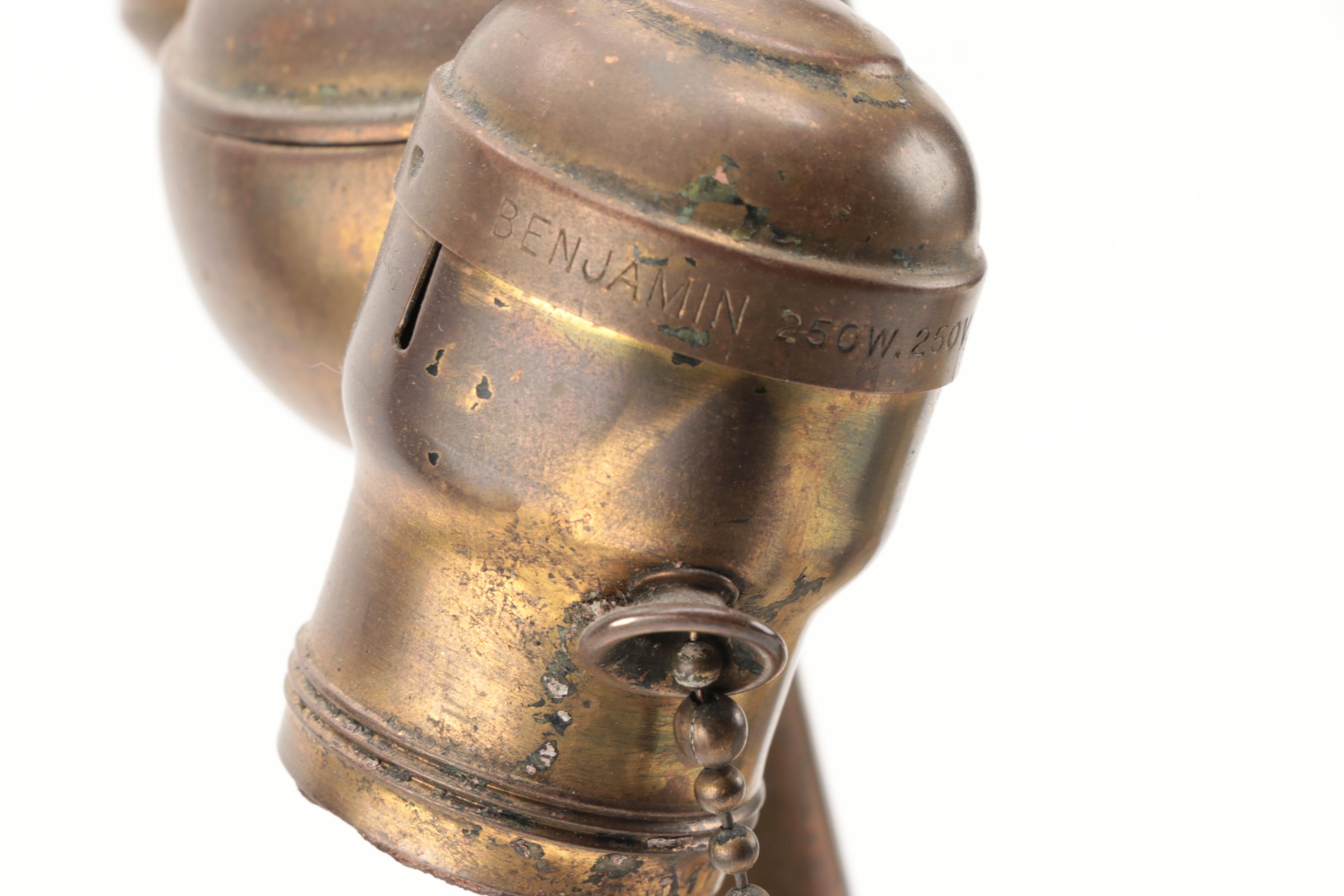 Bronze "Mythological Byrd" after O.B. Bach Figurine Table Lamp, Early/Mid 20th C