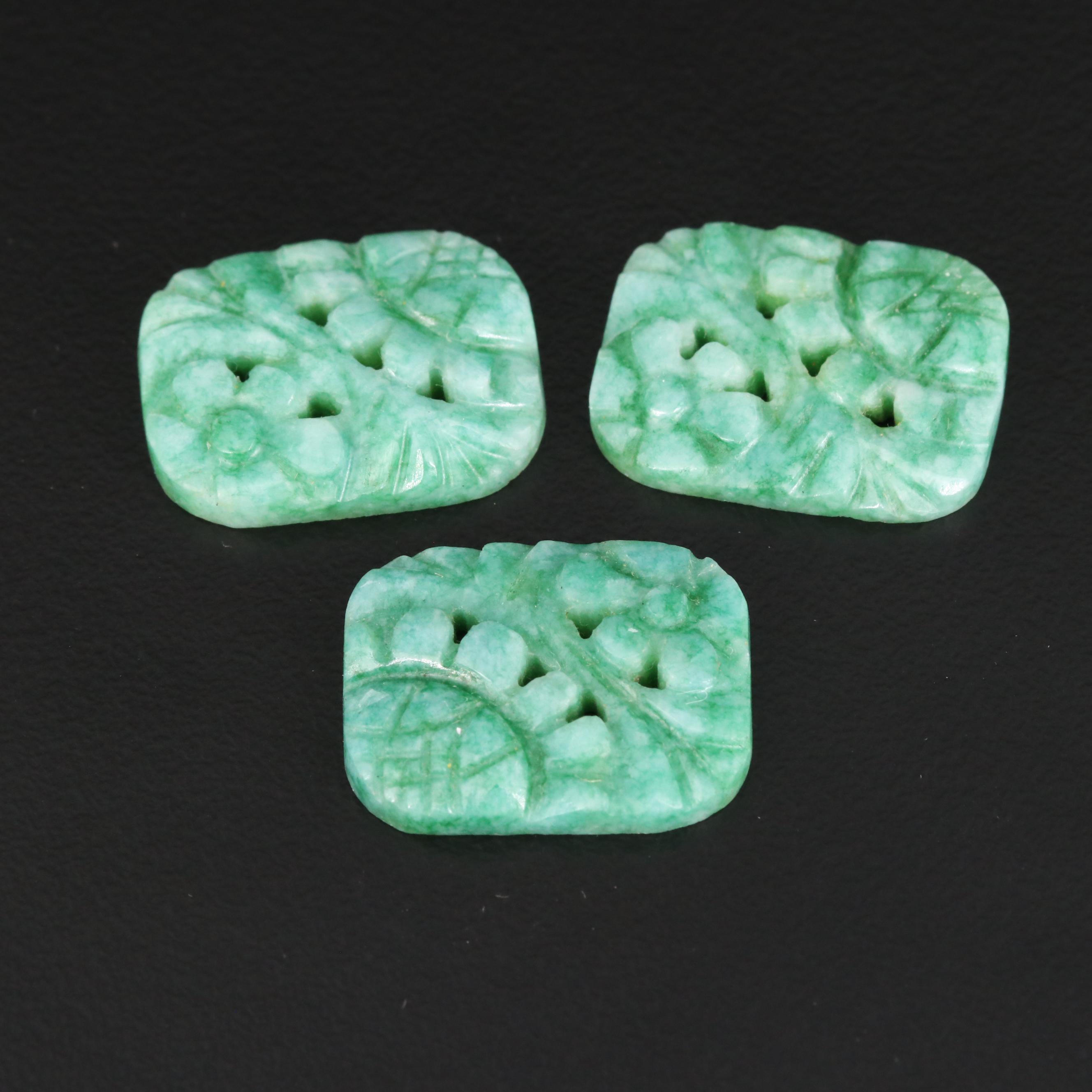 Loose Carved Jadeite Tablets