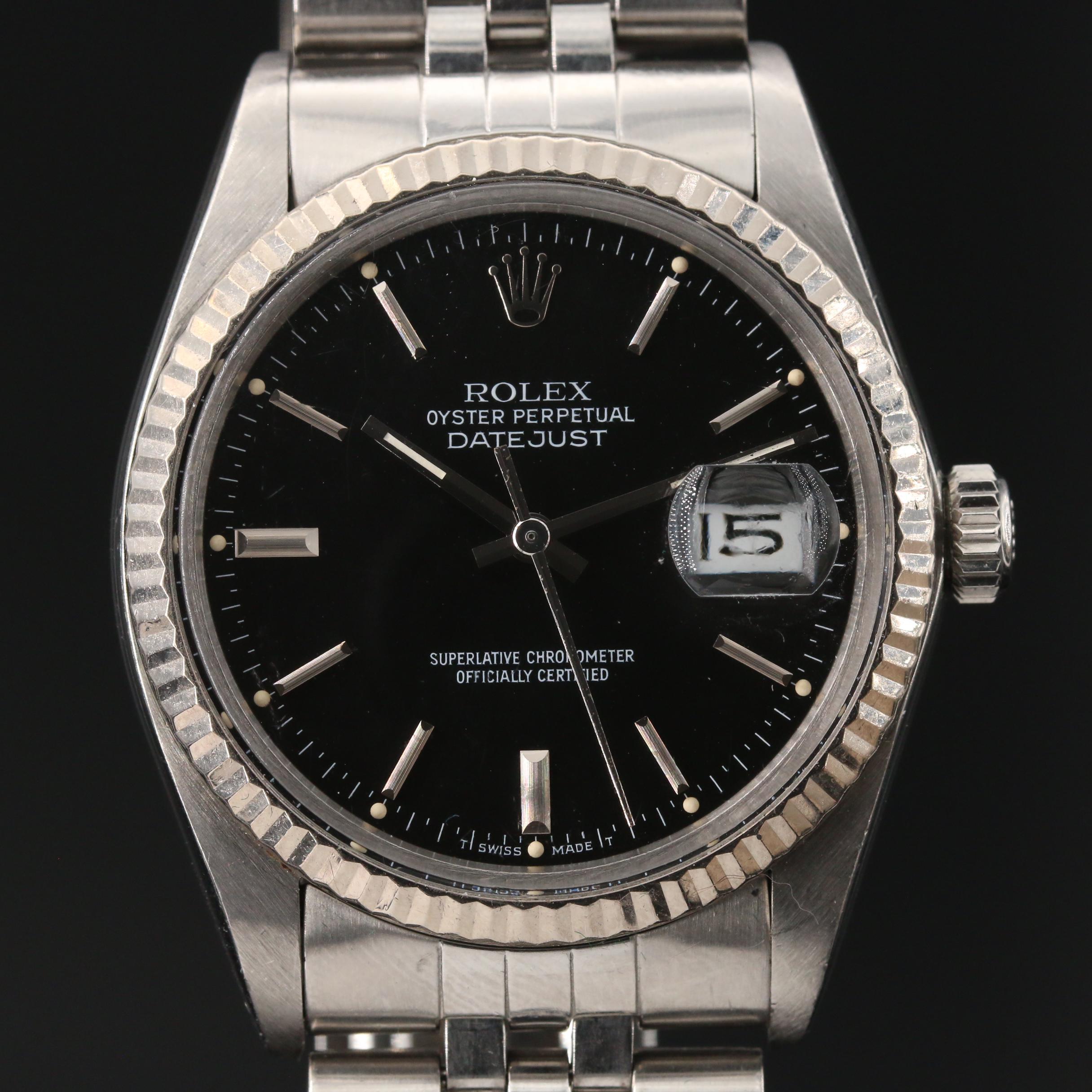 1985 Rolex Datejust 18K Gold Automatic Watch