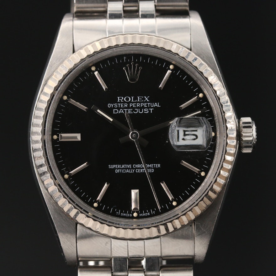 1985 Rolex Datejust 18K Gold Automatic Wristwatch