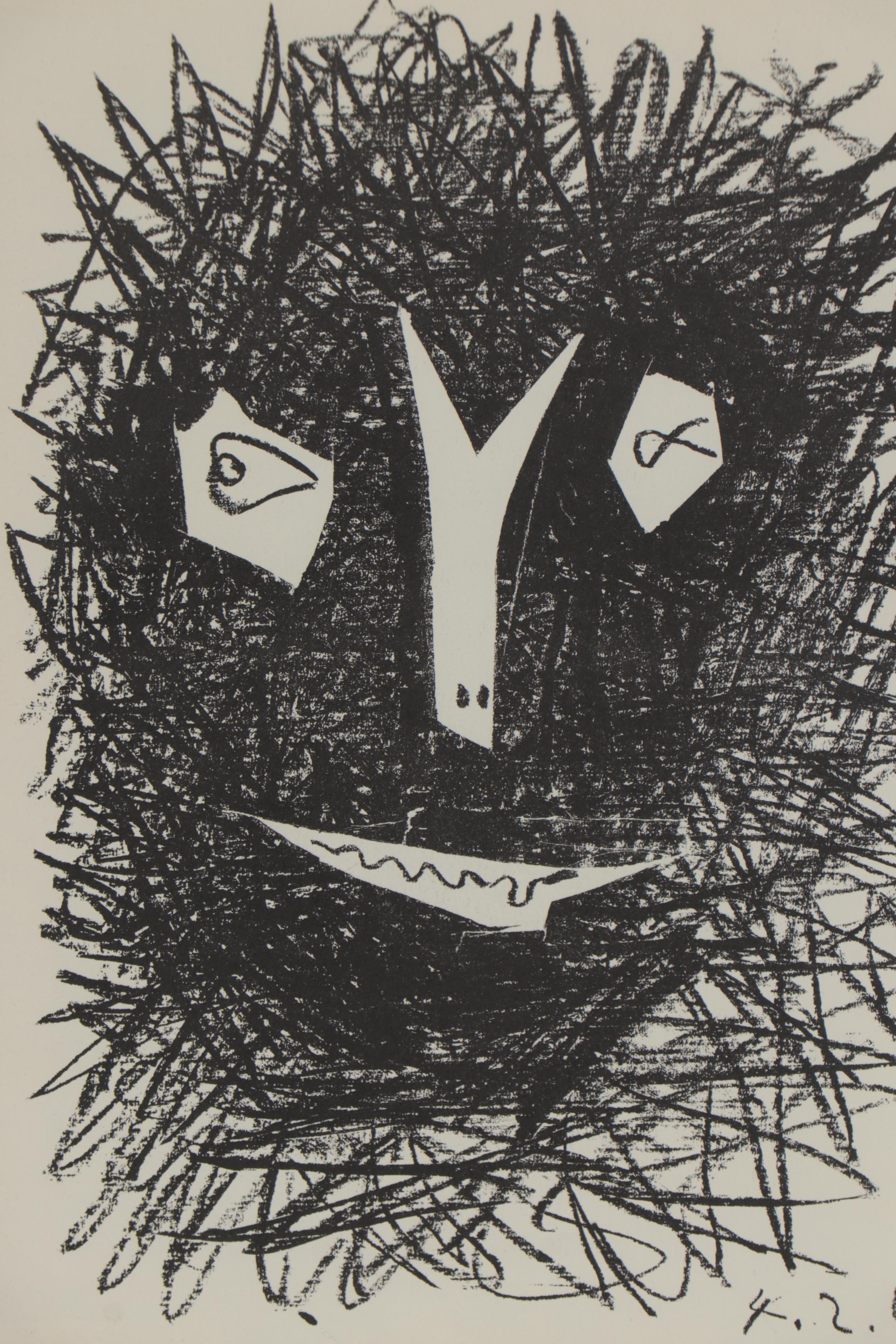 Pablo Picasso Transfer Lithograph "Deux Masques," 1964