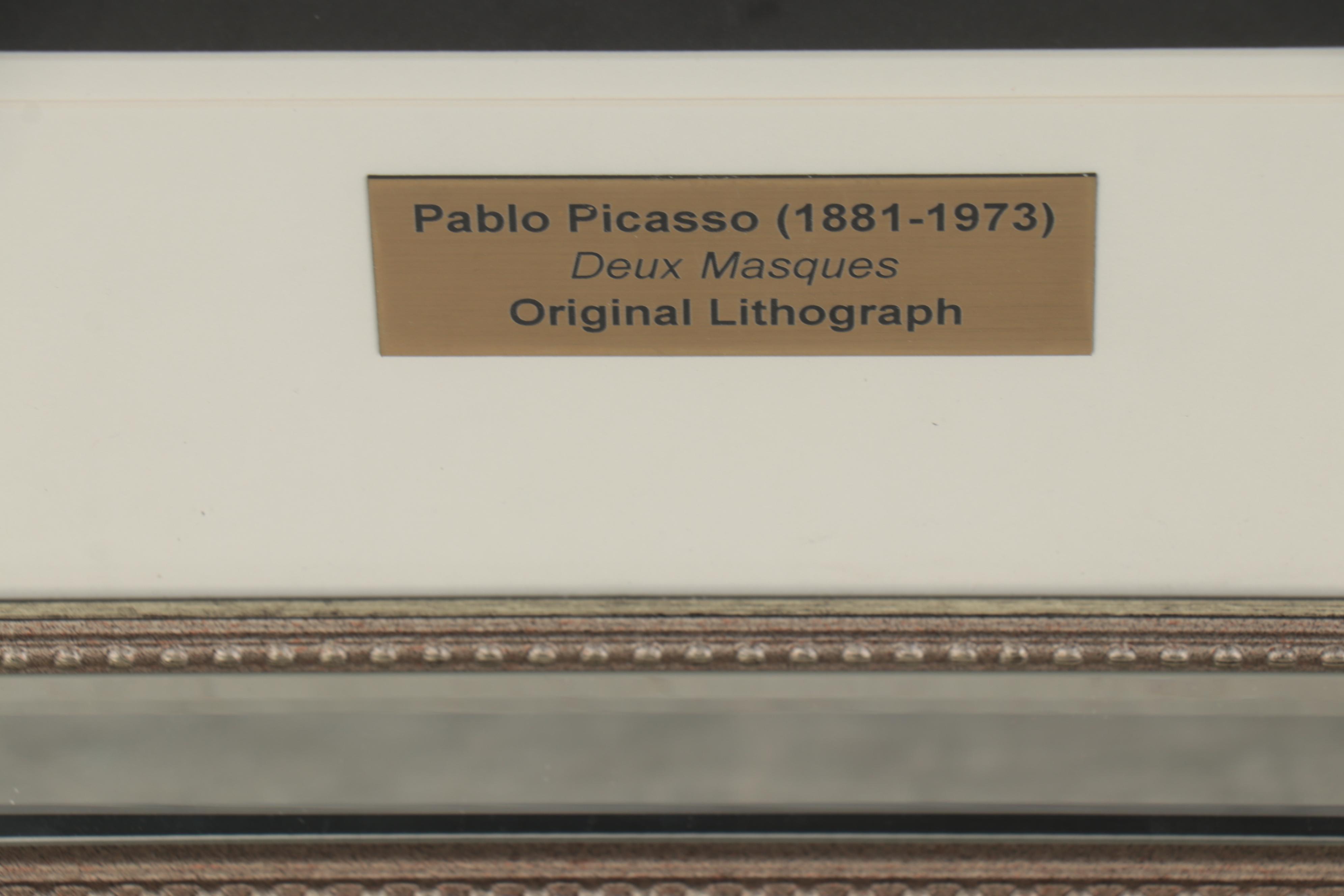 Pablo Picasso Transfer Lithograph "Deux Masques," 1964