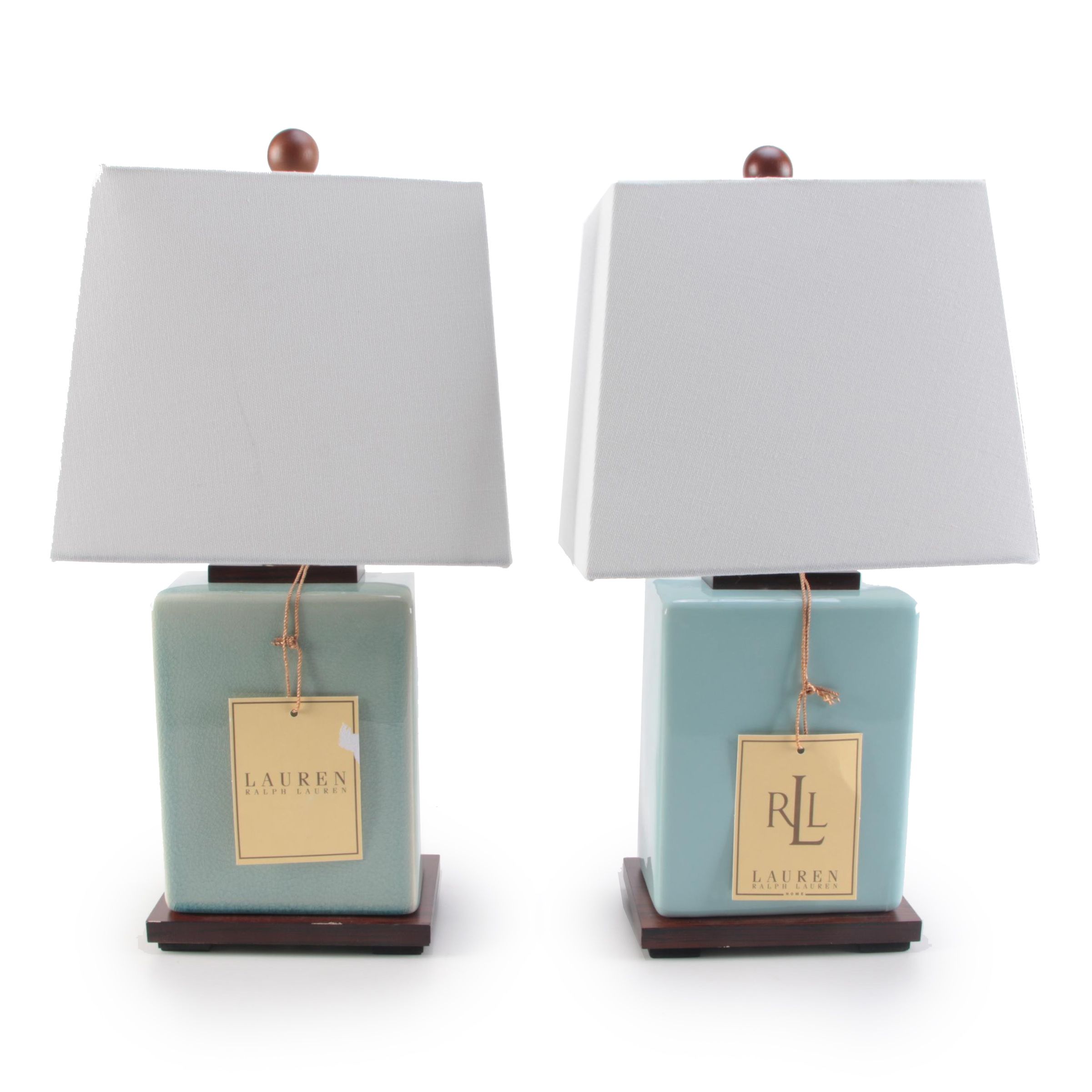 Two Ralph Lauren Modern Ceramic Table Lamps