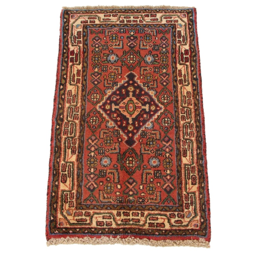 1'8 x 2'11 Hand-Knotted Persian Zanjan Accent Rug