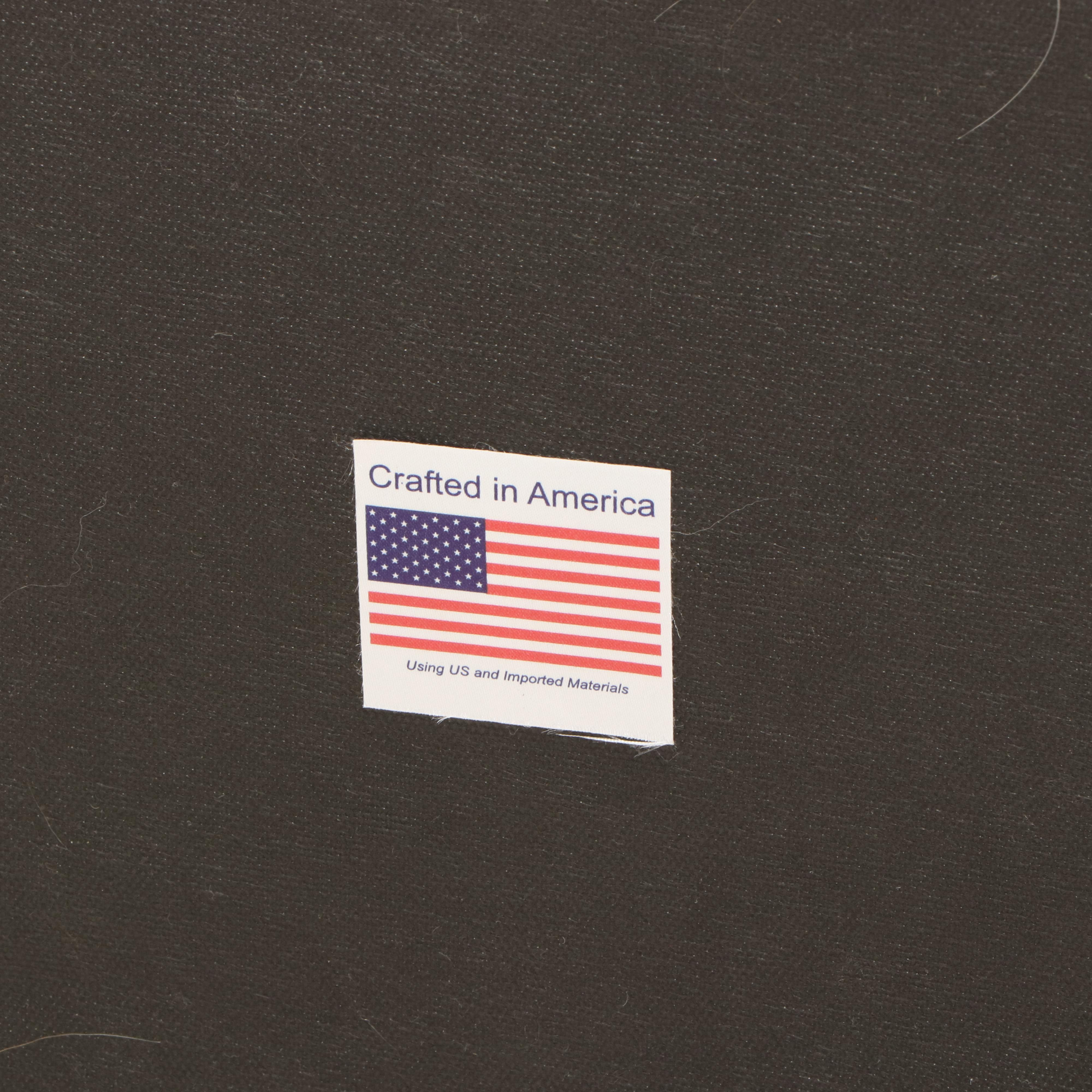 West Elm "Andes" Modern Upholstered Ottoman in Mineral Grey Distressed Velvet