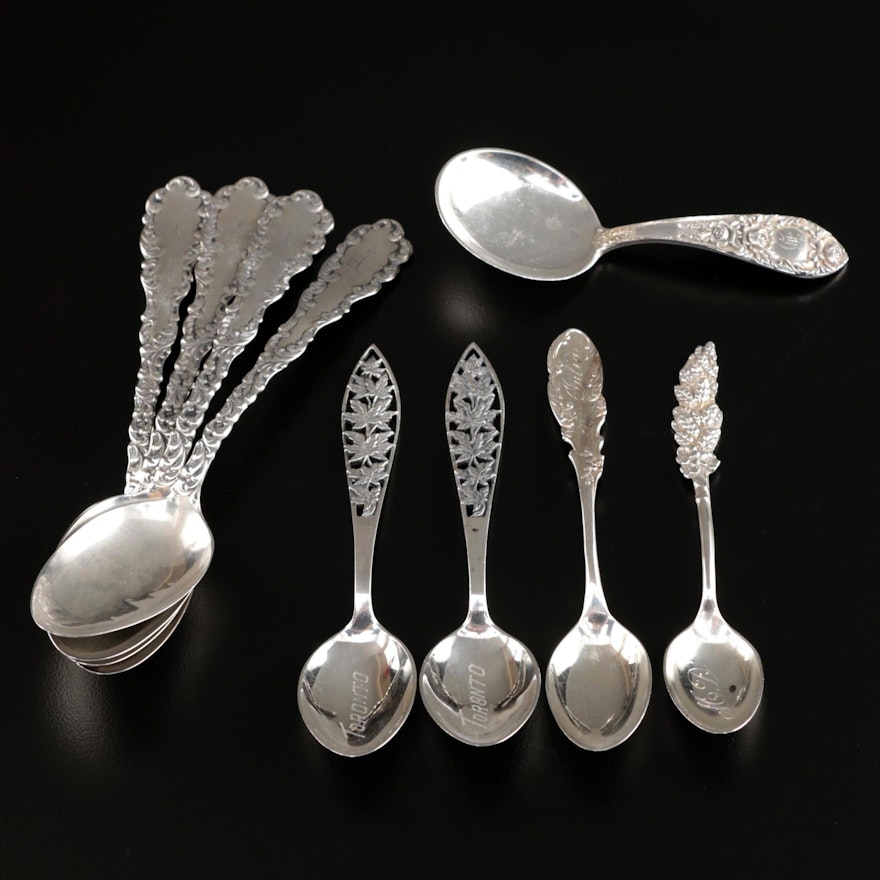 Wallace & Sons "Waverly" Sterling Silver Teaspoons and Other Spoons
