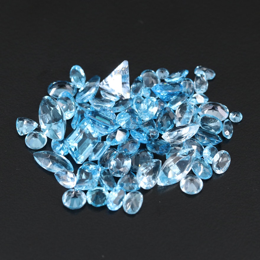 Loose Mixed Gemstones Including Topaz, Lab Grown Spinel and Aquamarine