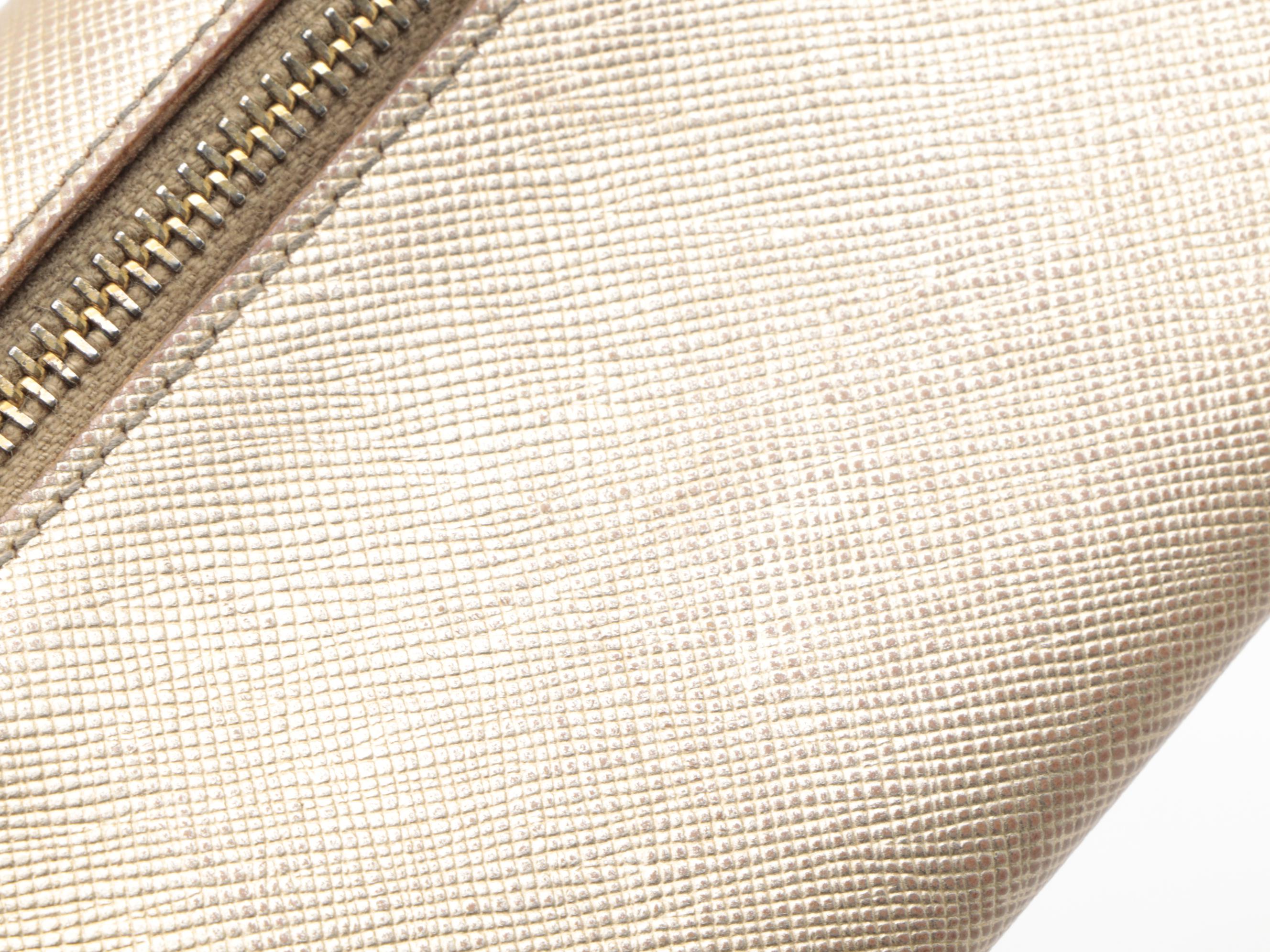 Modified Prada Metallic Gold Saffiano Leather Long Wallet with Box