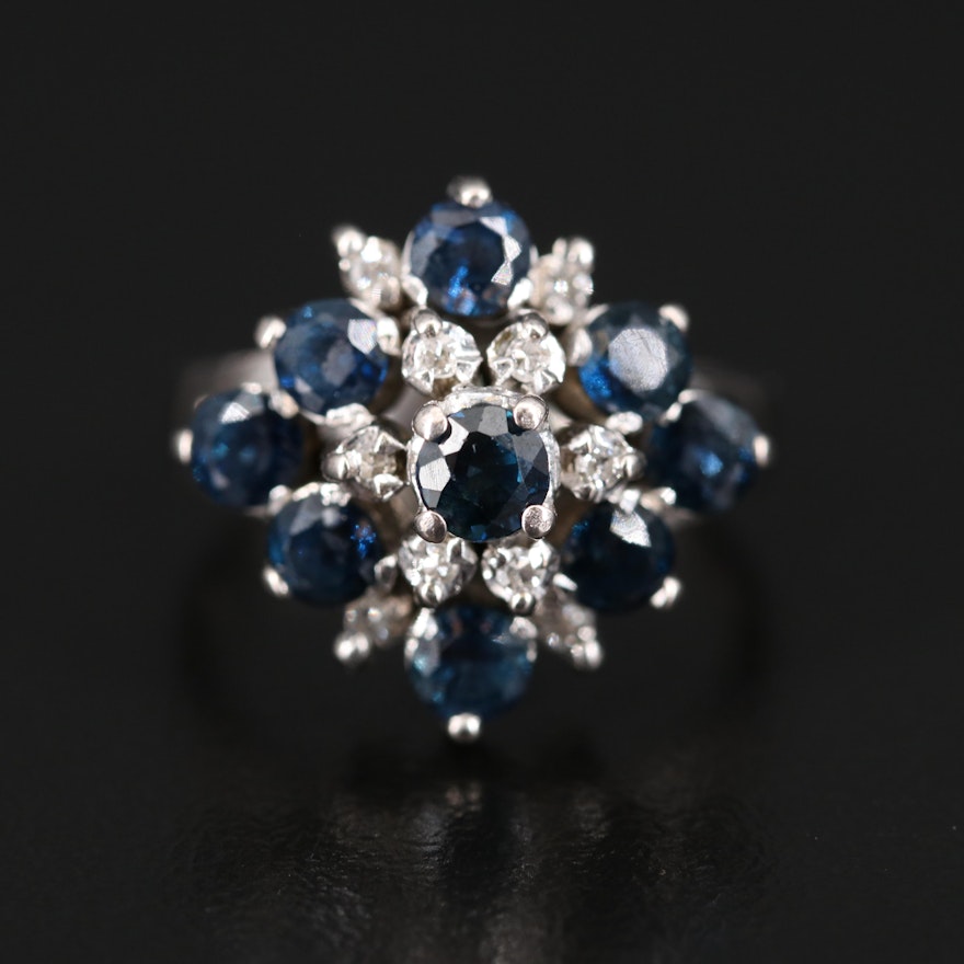 10K Sapphire and Diamond Tiered Ring