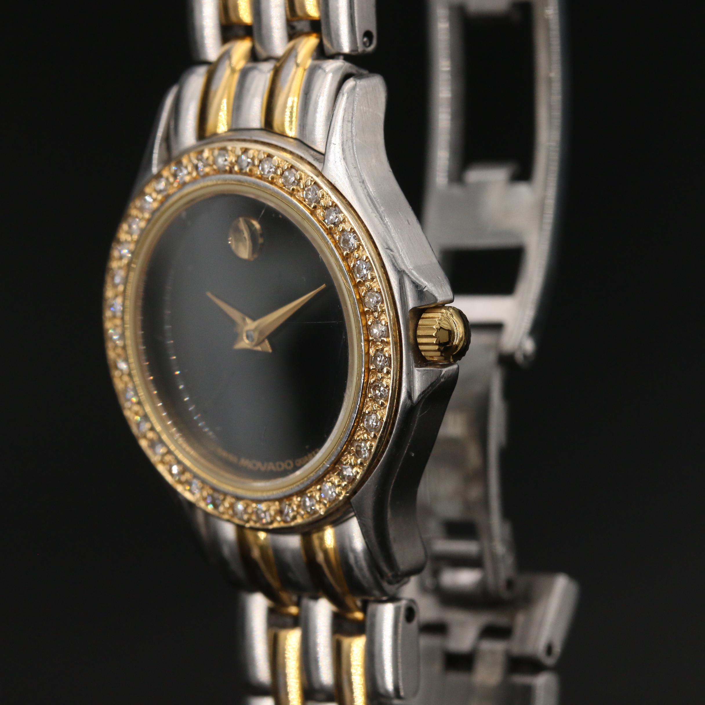 Movado Museum Two Tone Diamond Watch