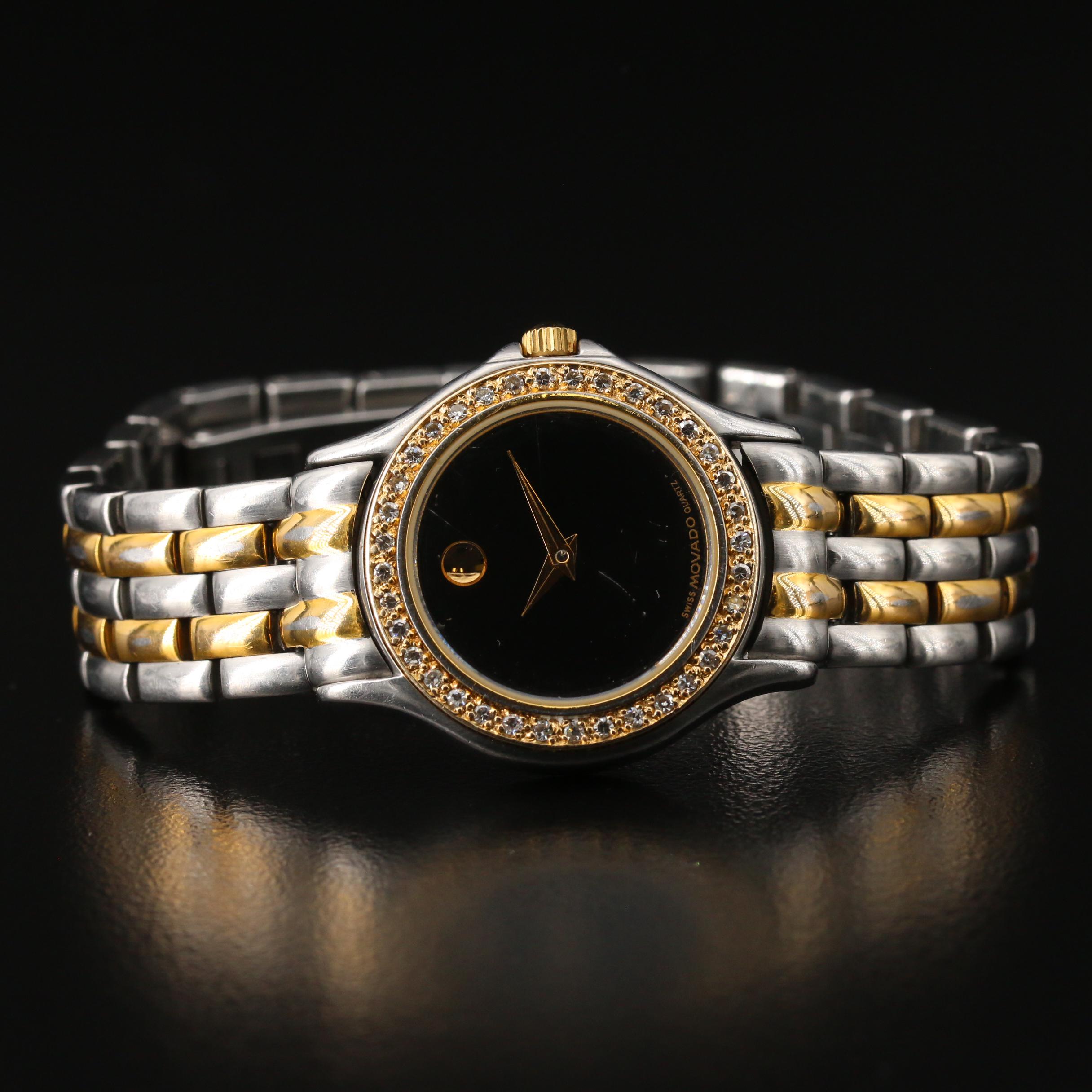 Movado Museum Two Tone Diamond Watch