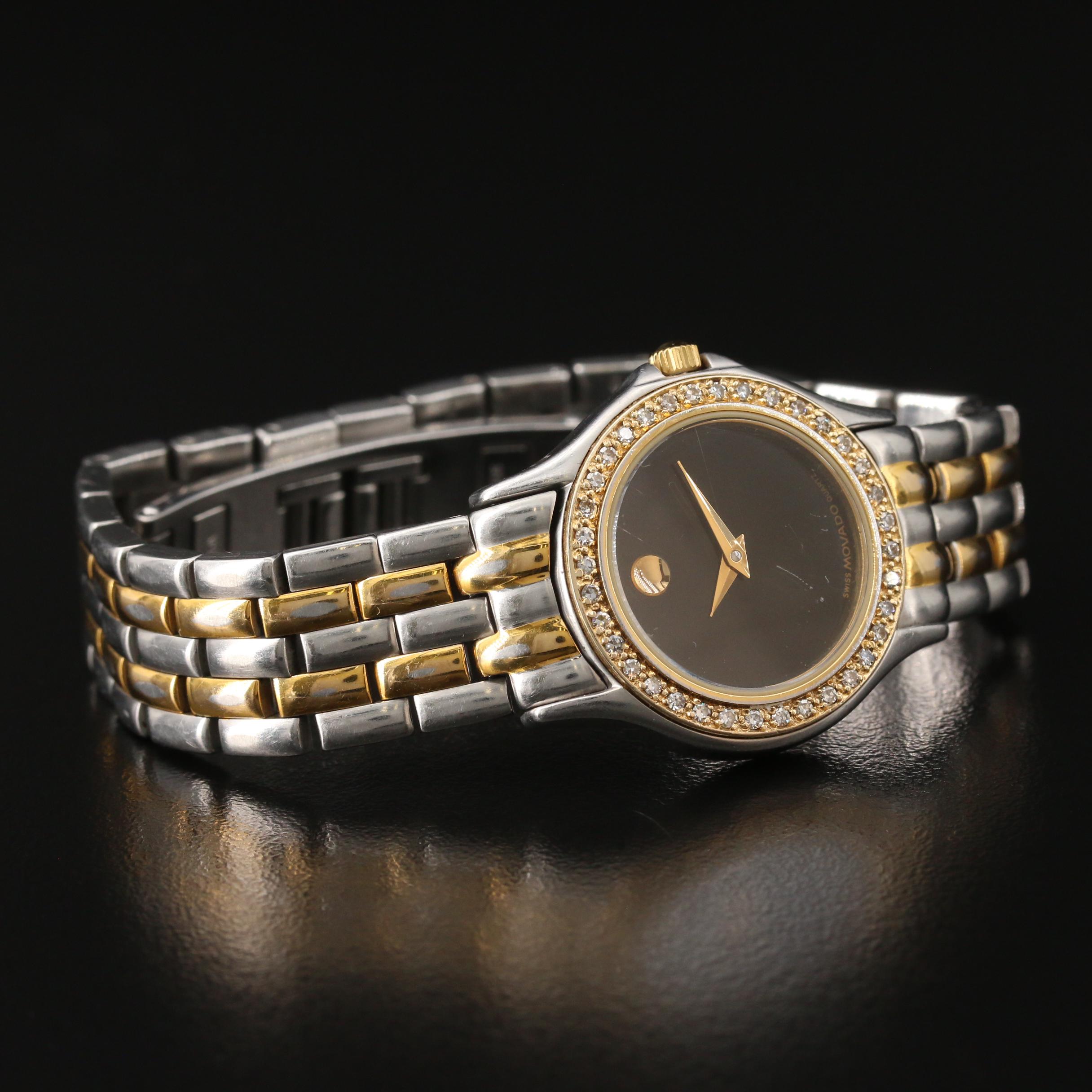 Movado Museum Two Tone Diamond Watch