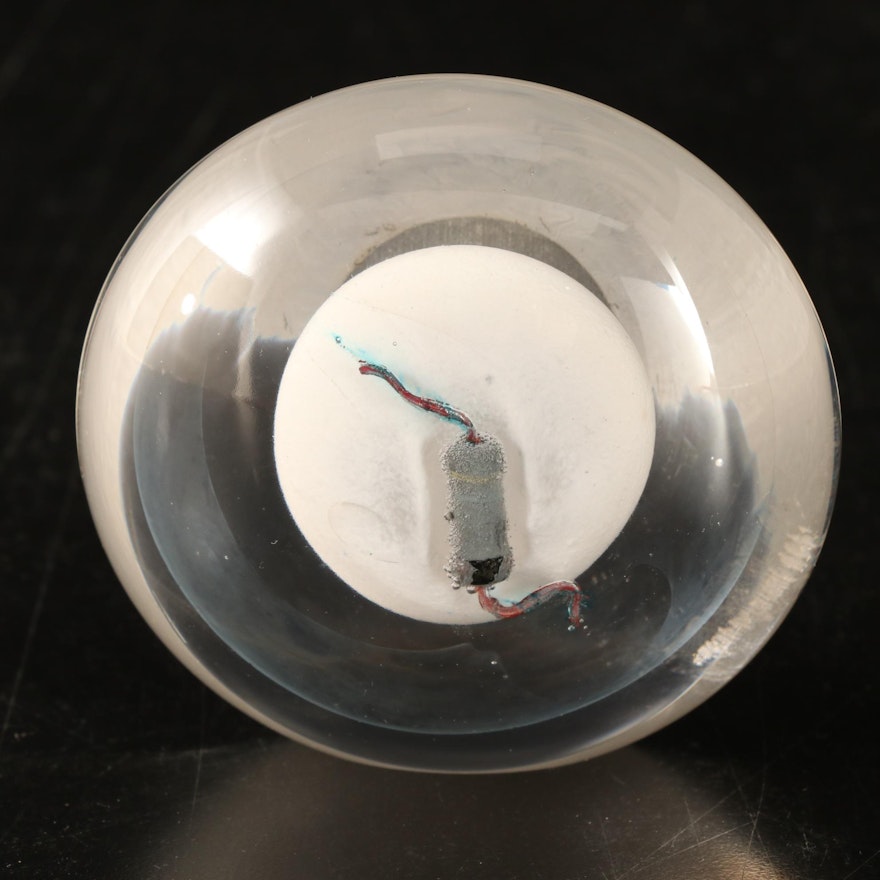 Disc Shaped Paperweight with Electrical Resistor