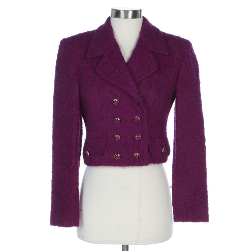Carlisle Purple Cropped Wool and Mohair Jacket