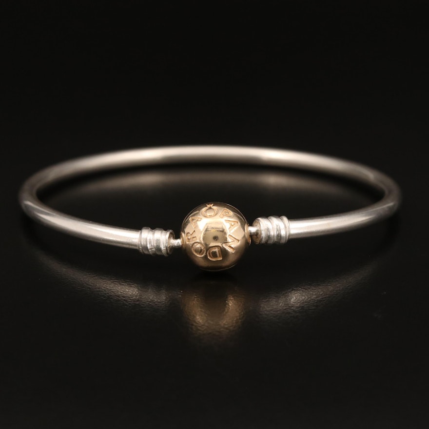 Pandora Sterling Bangle with 14K Accents