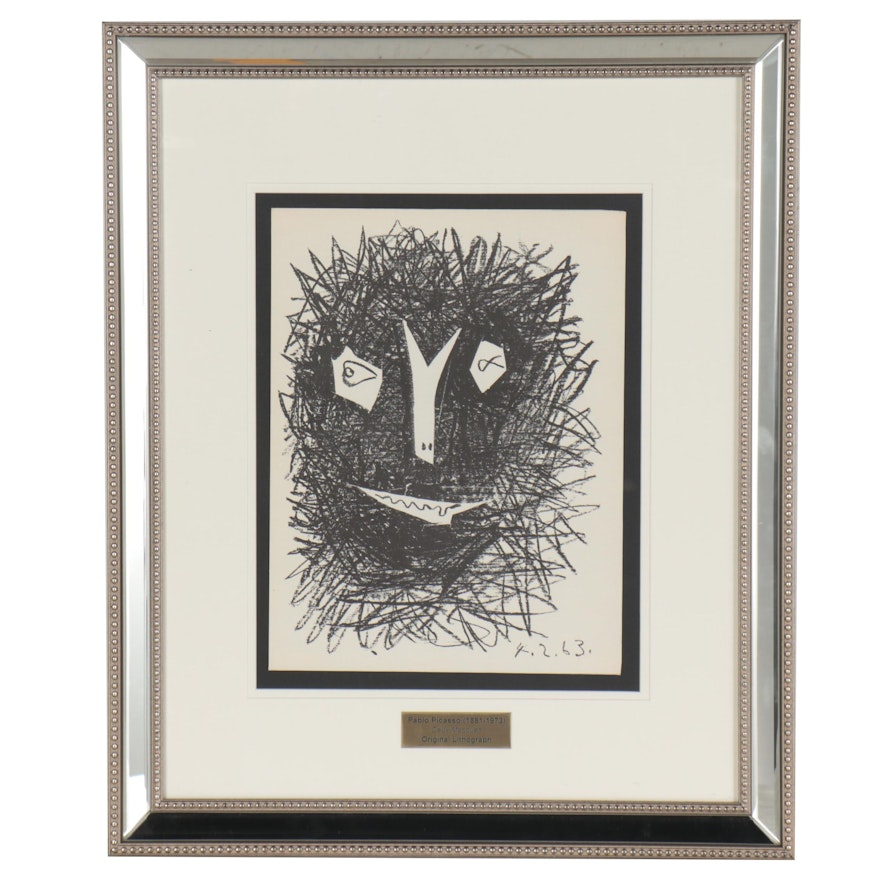 Pablo Picasso Transfer Lithograph "Deux Masques," 1964