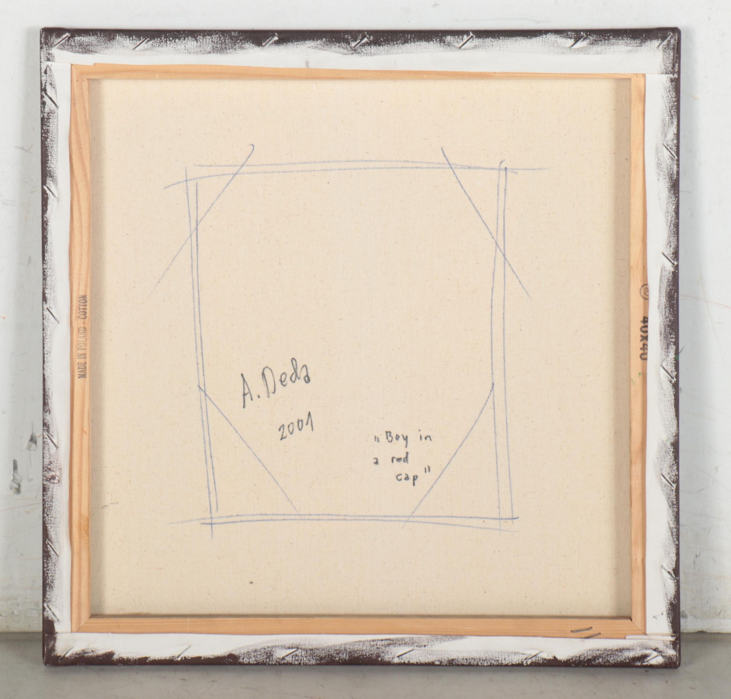 Adam Deda Realist Portrait Oil Painting "Boy in a Red Cap," 2001