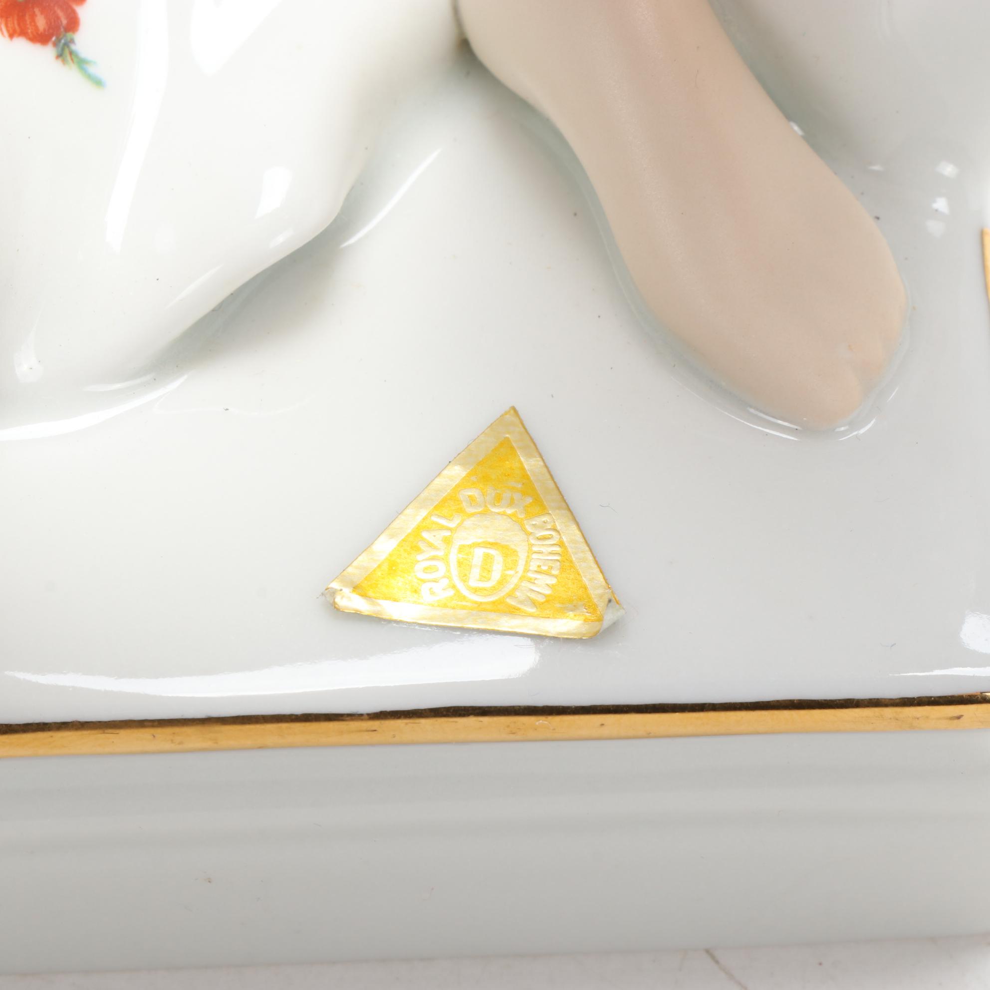 Royal Dux Nude Porcelain Figurine Designed by Jiří Černoch