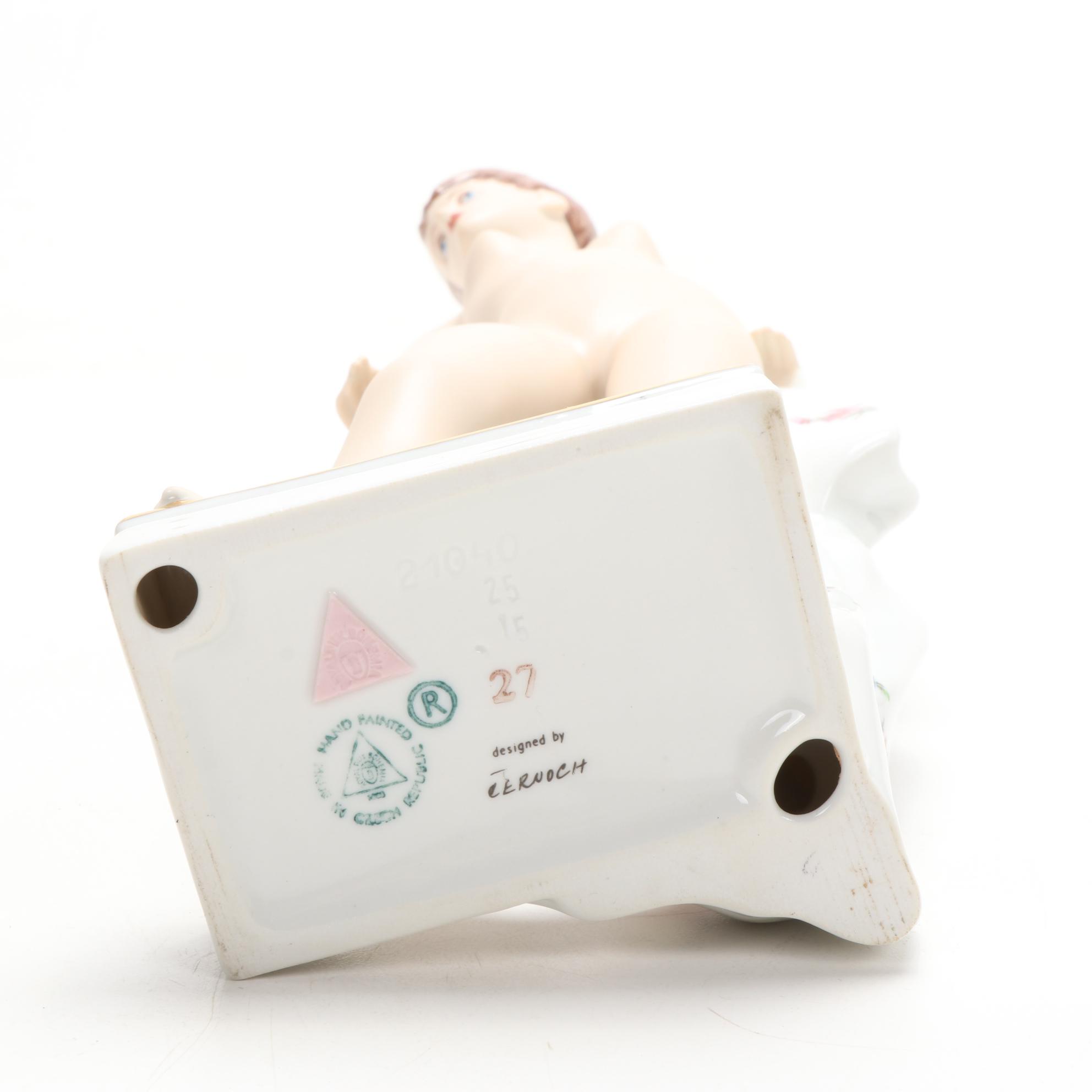 Royal Dux Nude Porcelain Figurine Designed by Jiří Černoch