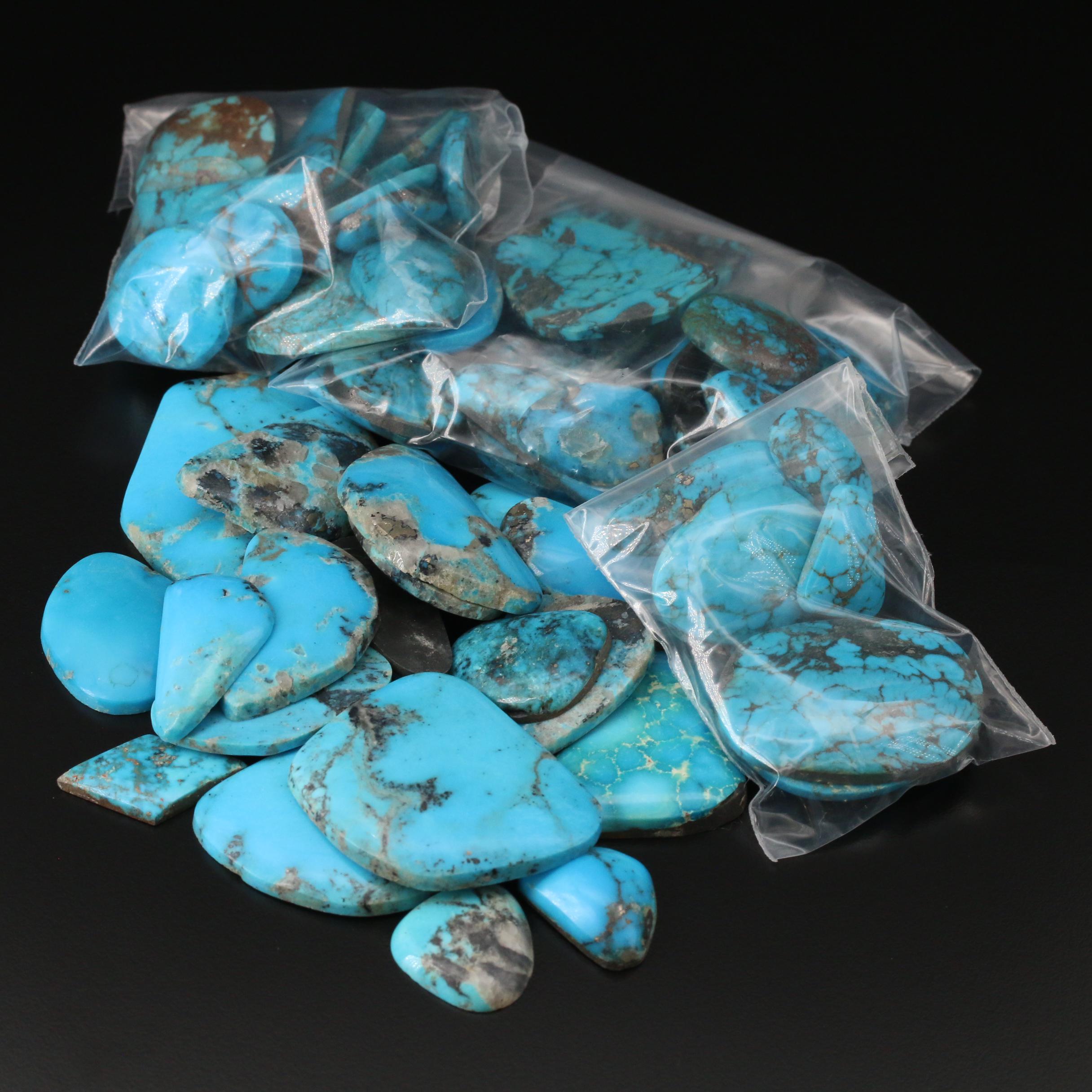 Loose Mixed Turquoise Cabochons