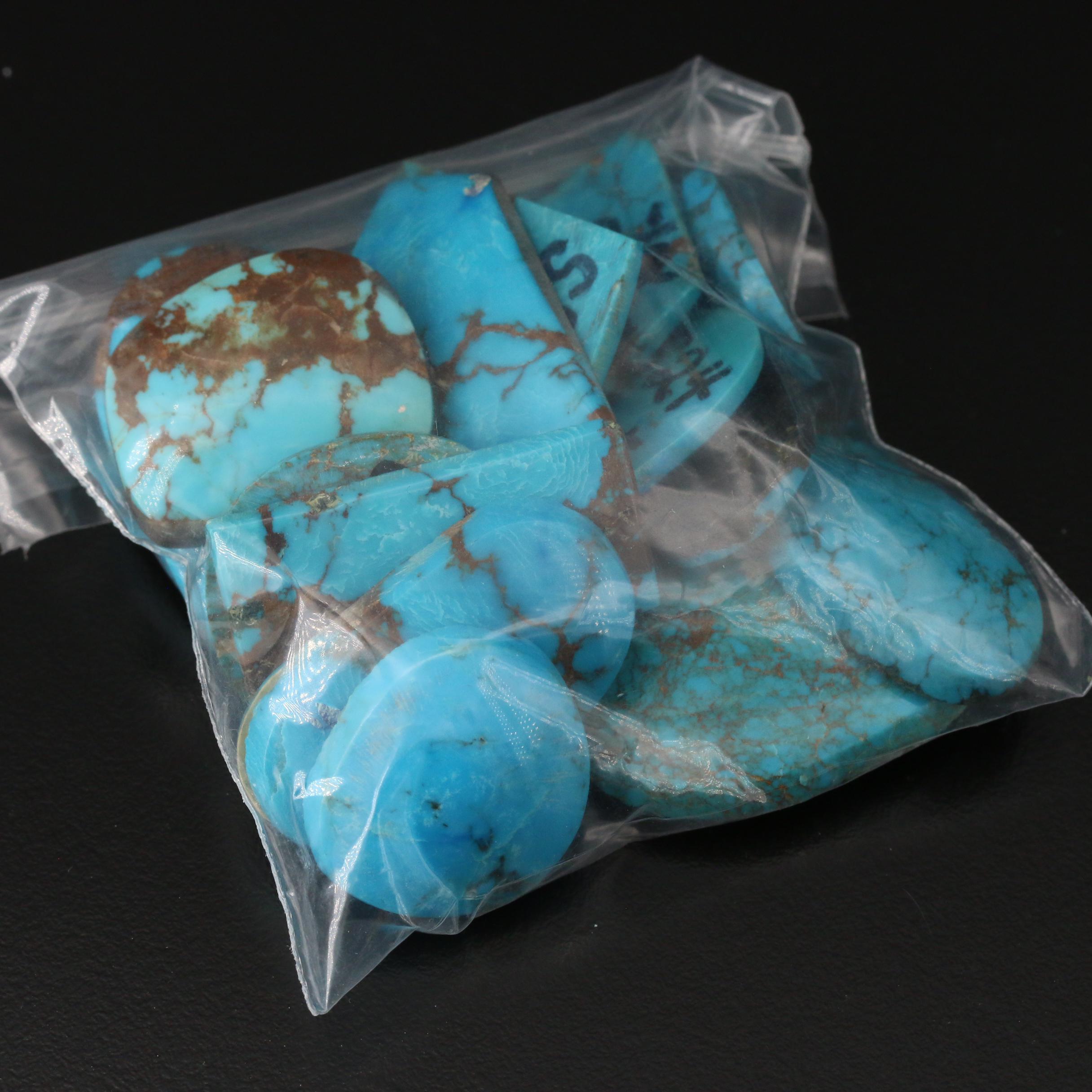 Loose Mixed Turquoise Cabochons