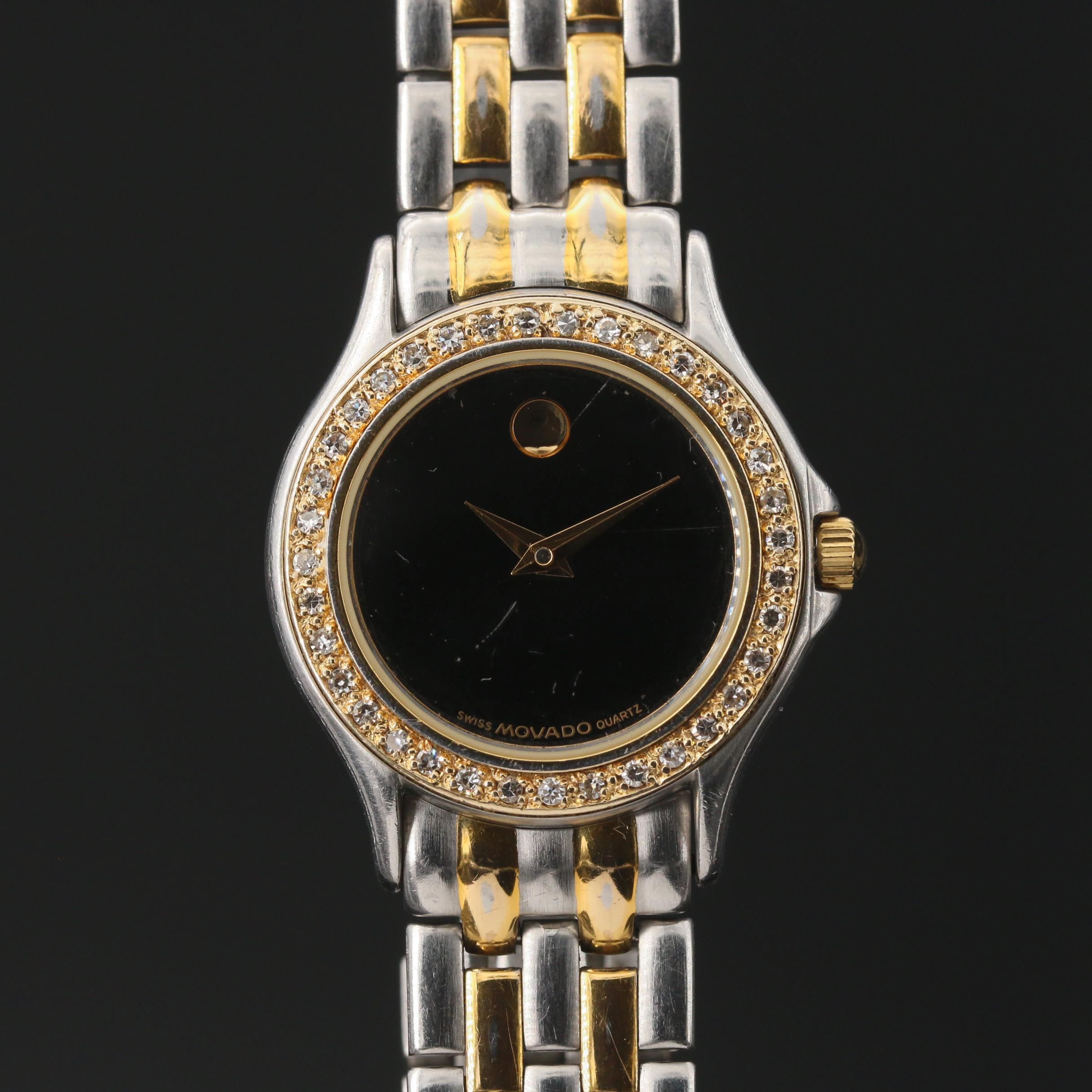 Movado Museum Two Tone Diamond Watch