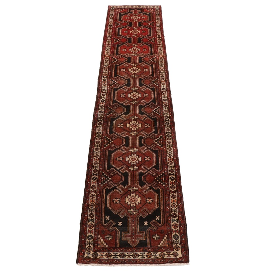 2'7 x 12'10 Hand-Knotted Persian Hamadan Village Carpet Runner