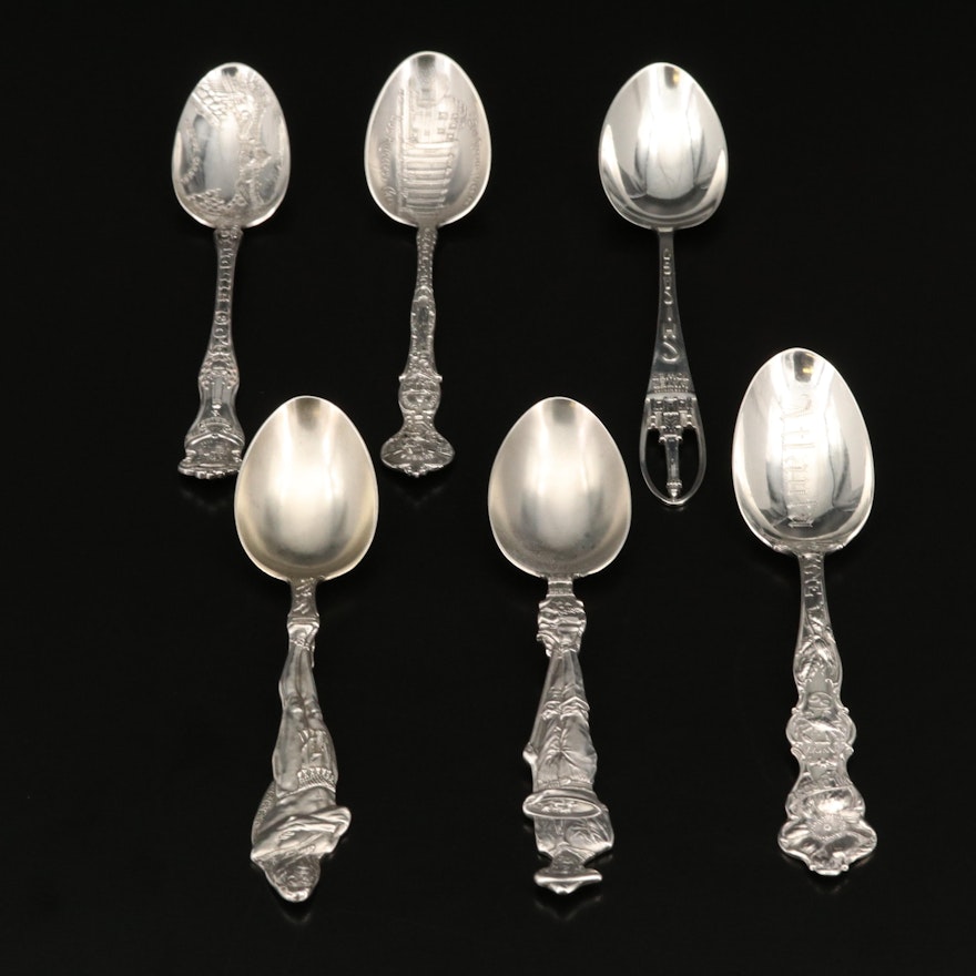 Joseph Mayer & Bros with Other Sterling and Silver Plate Souvenir Spoons