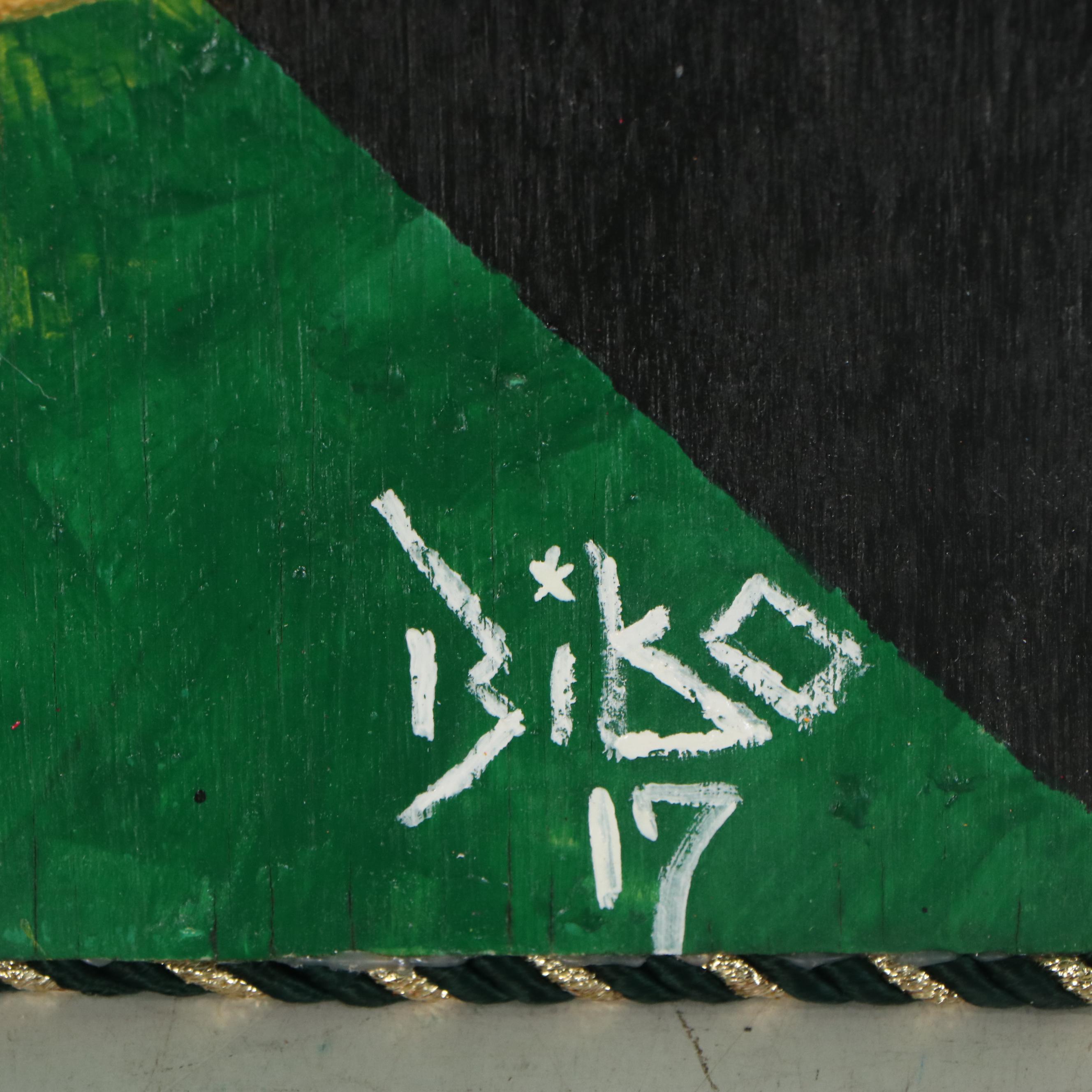 Emory Biko Mixed Media Painting of Adinkra Symbol "Gye Nyame"