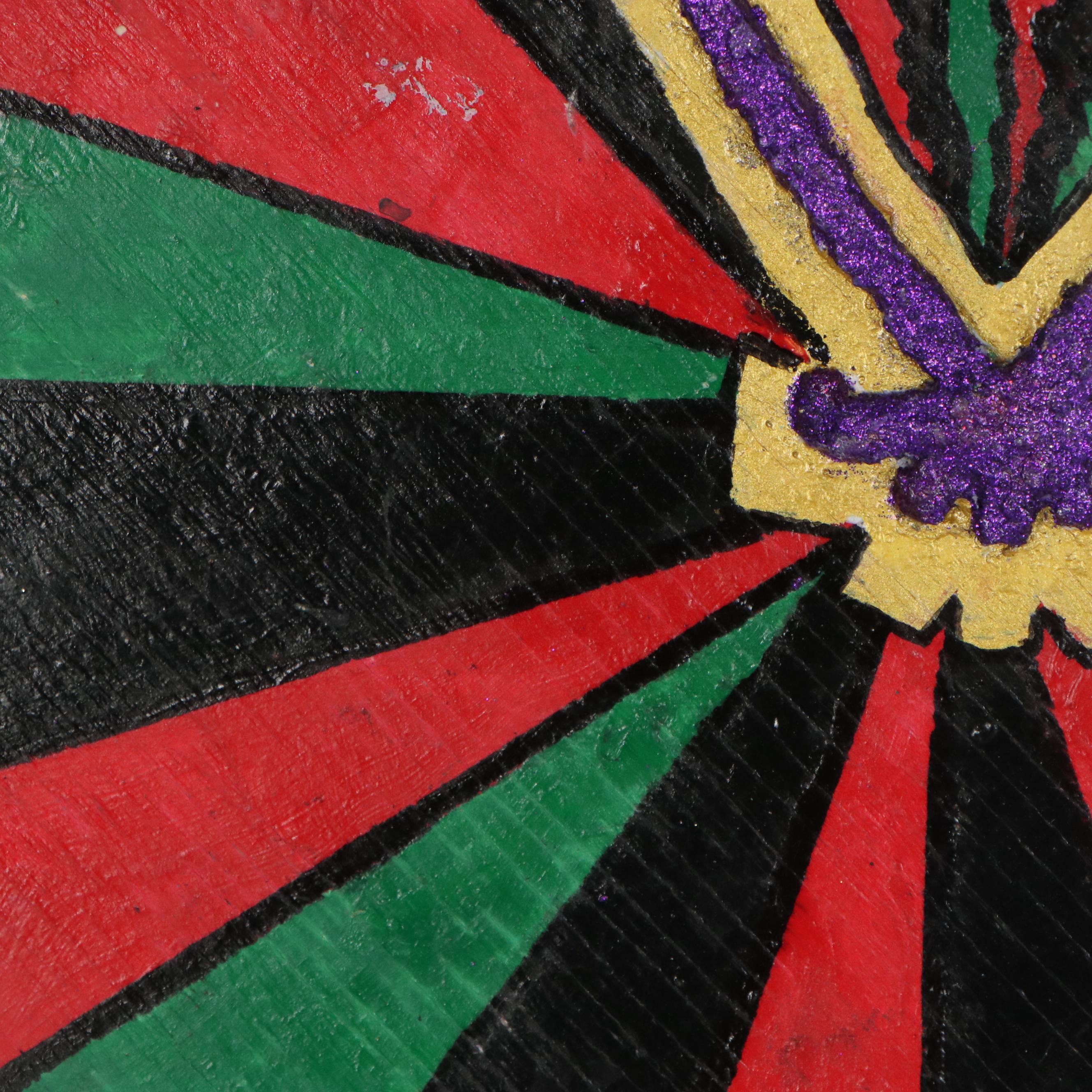 Emory Biko Mixed Media Painting of Sankofa Heart