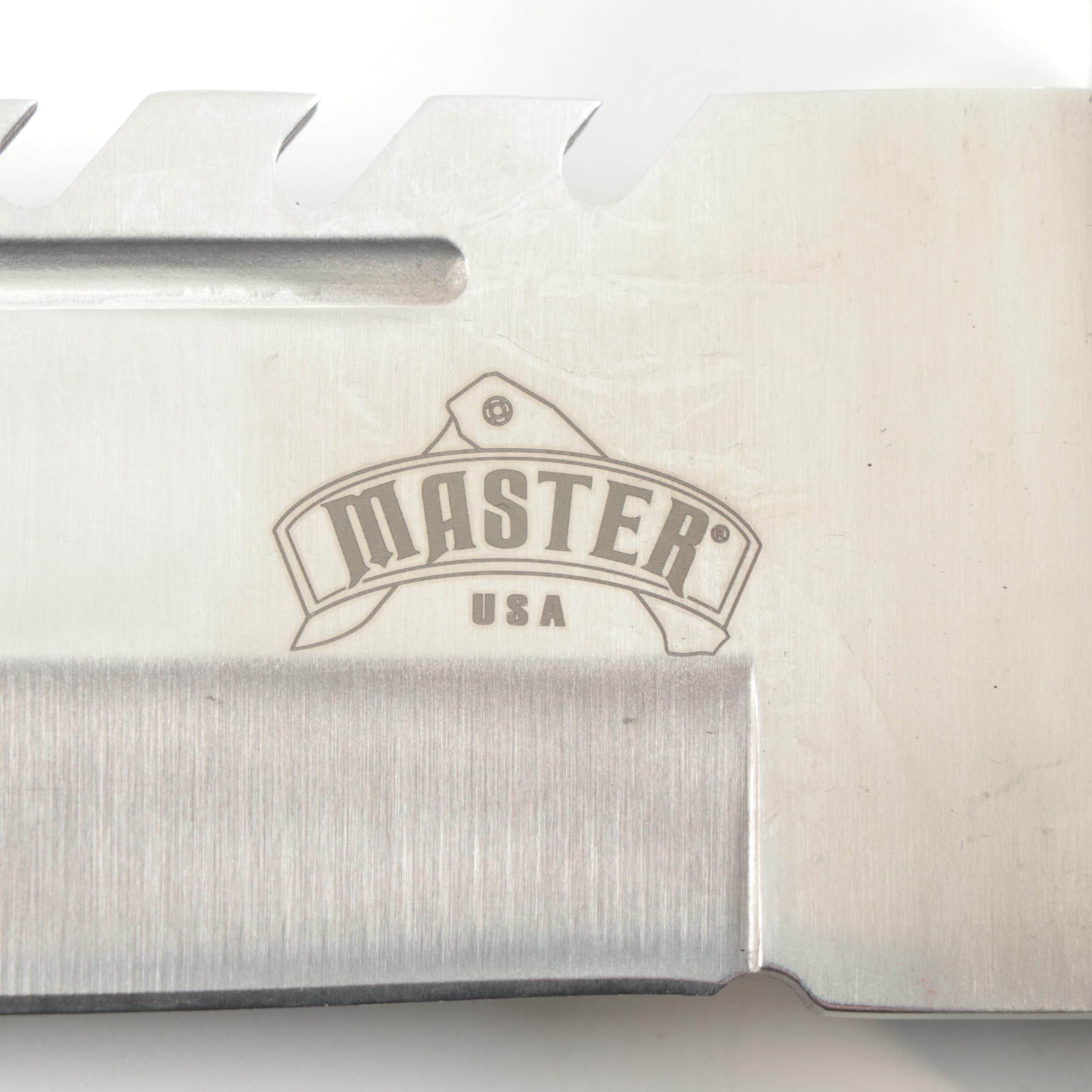 Master MU-1135 Tactical Fixed Blade Knife with Serrated Edge in Nylon Sheath