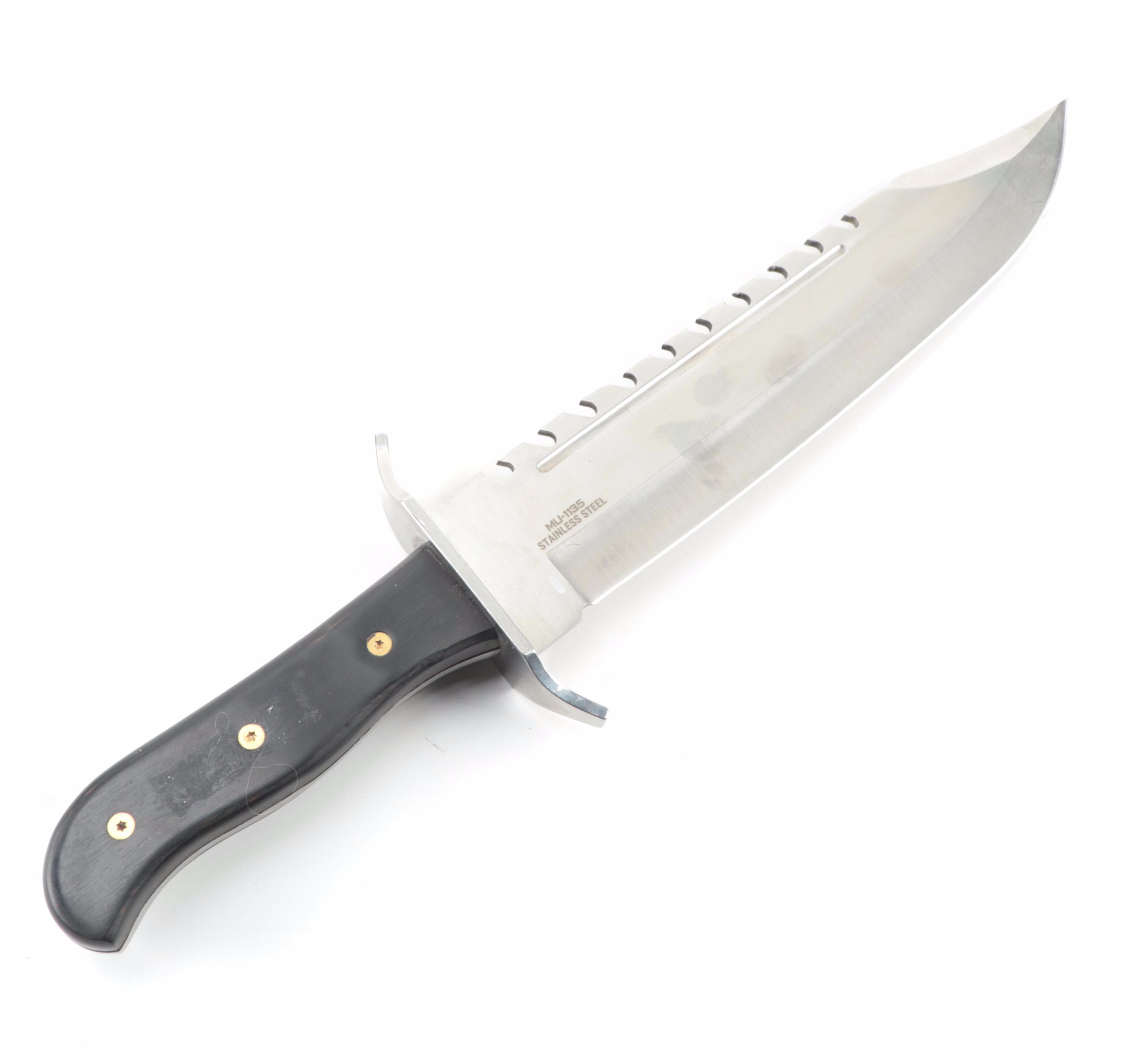 Master MU-1135 Tactical Fixed Blade Knife with Serrated Edge in Nylon Sheath