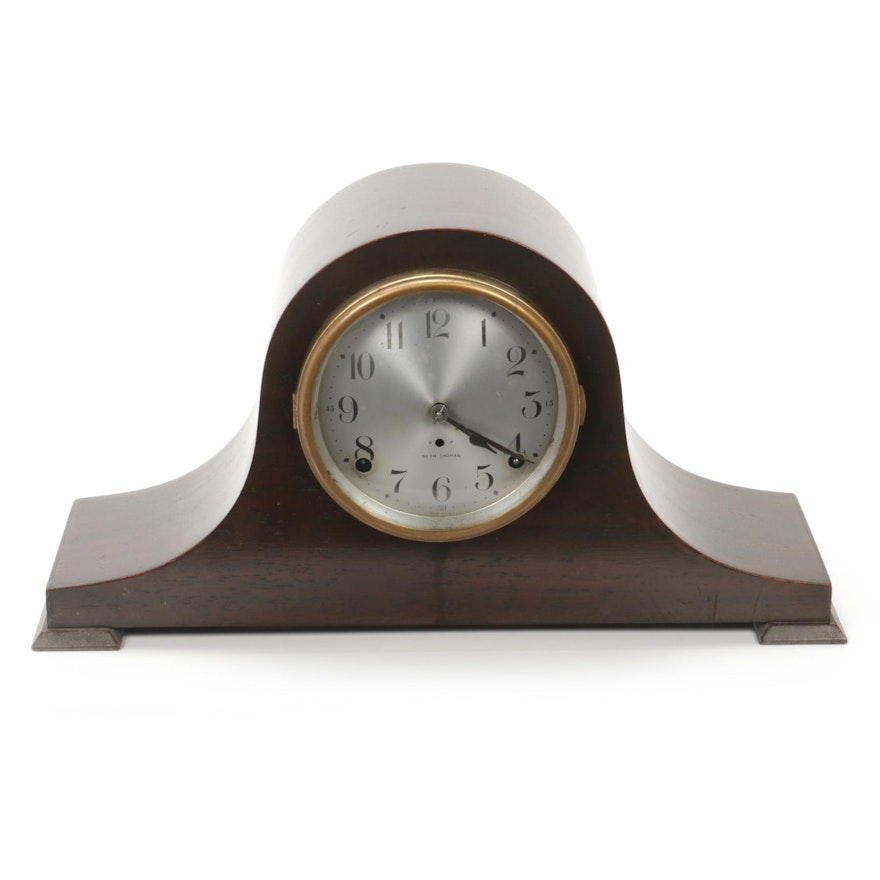 Seth Thomas Mahogany Mantel Clock, circa 1940s