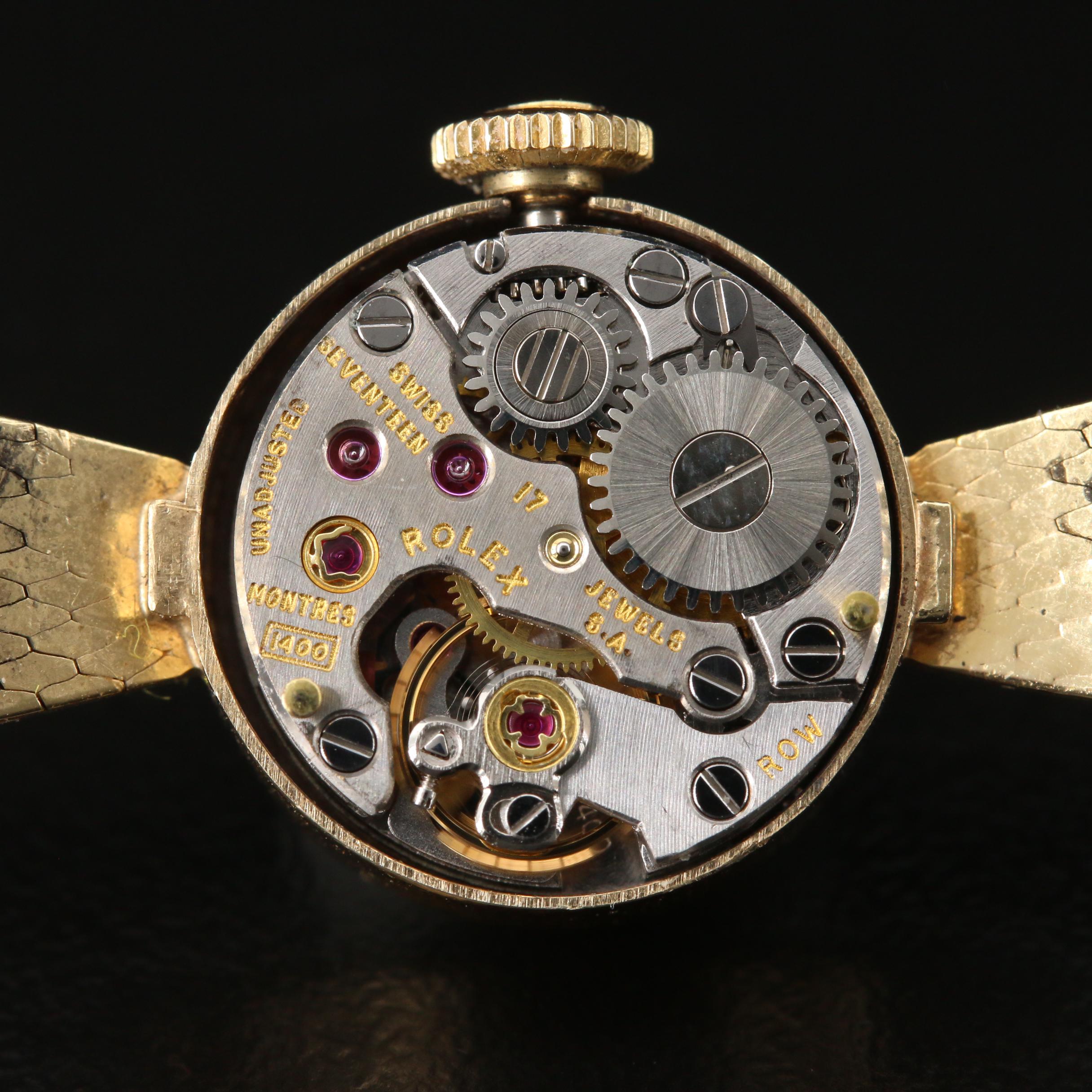 Vintage Rolex 14K and Diamond Stem Wind Watch