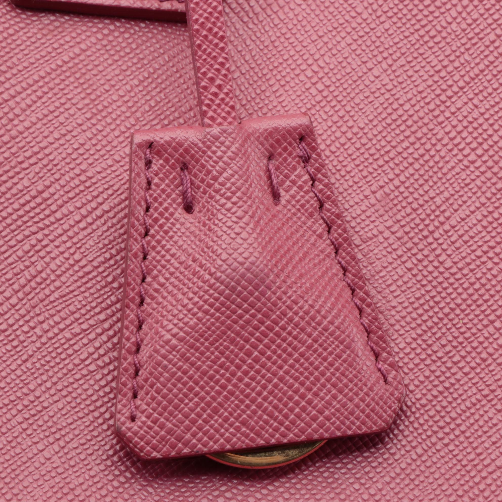Prada Galleria Bag in Pink Saffiano Leather