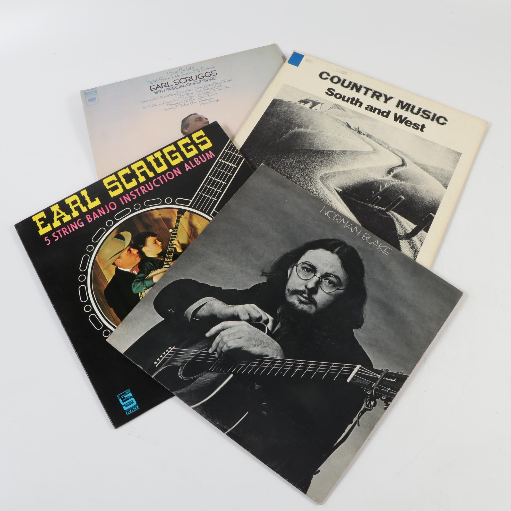 Johnny Cash, John Denver, Merle Haggard, and Other LP Vinyl Records, Mid-20th C.