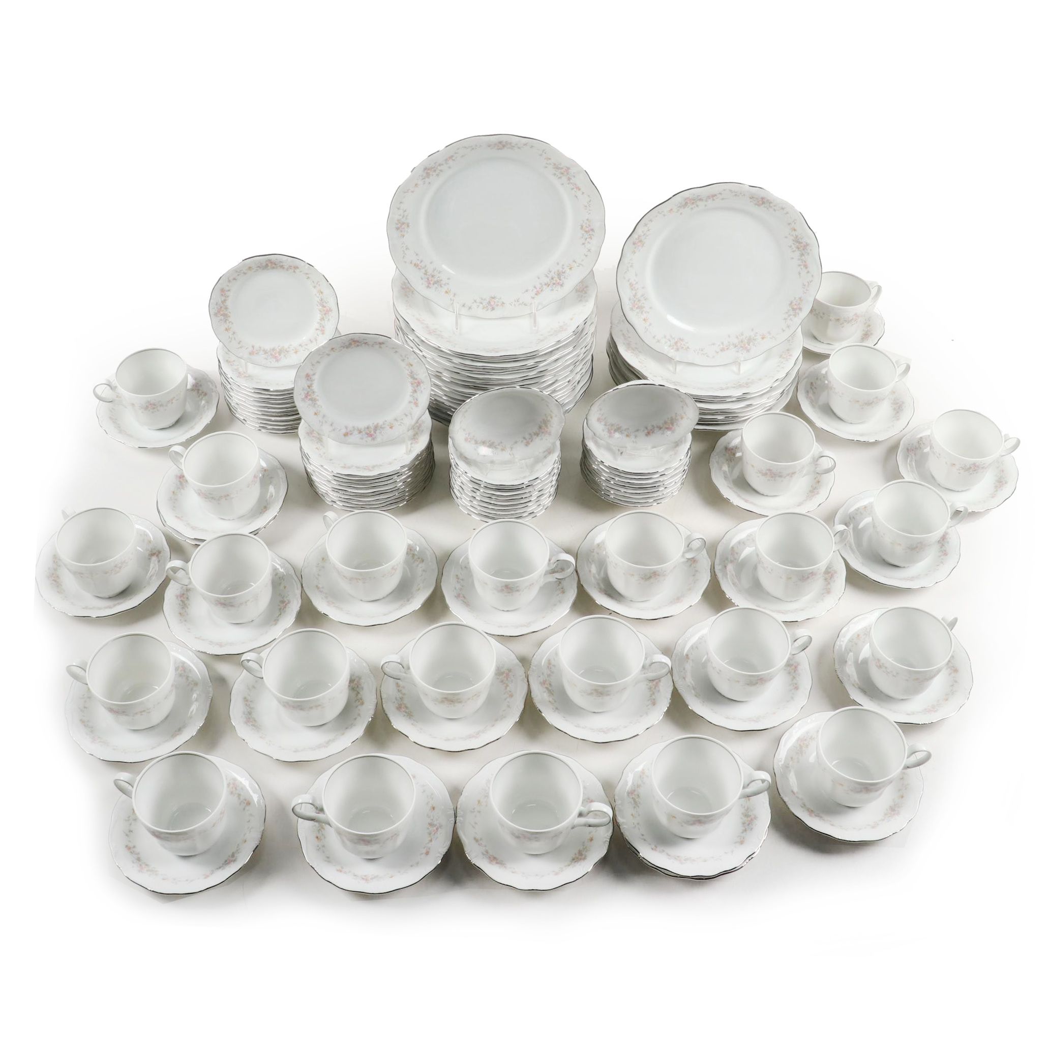 Johann Haviland Floral Porcelain Dinnerware, Mid to Late 20th Century