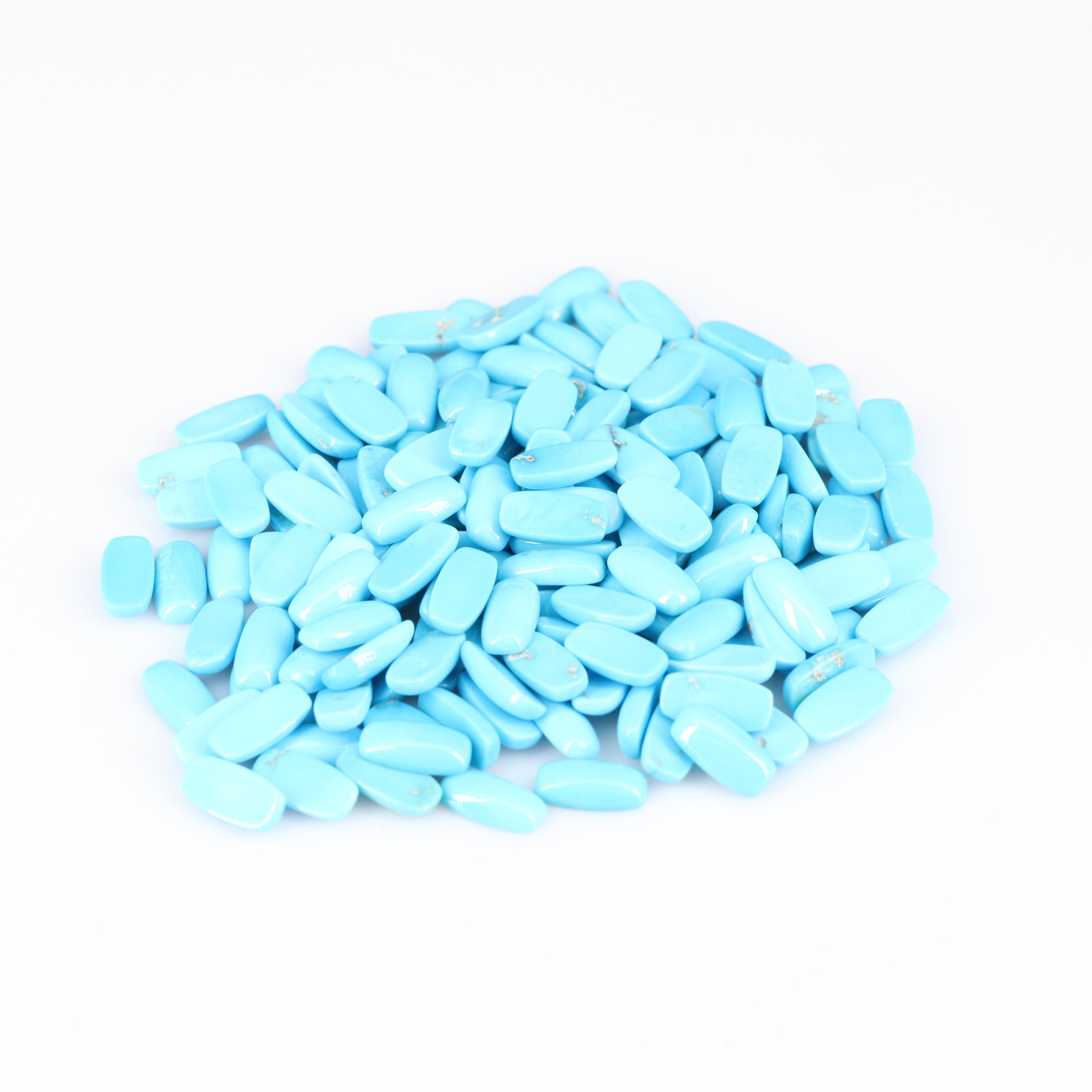 Loose Rectangular Cushion Turquoise Cabochons