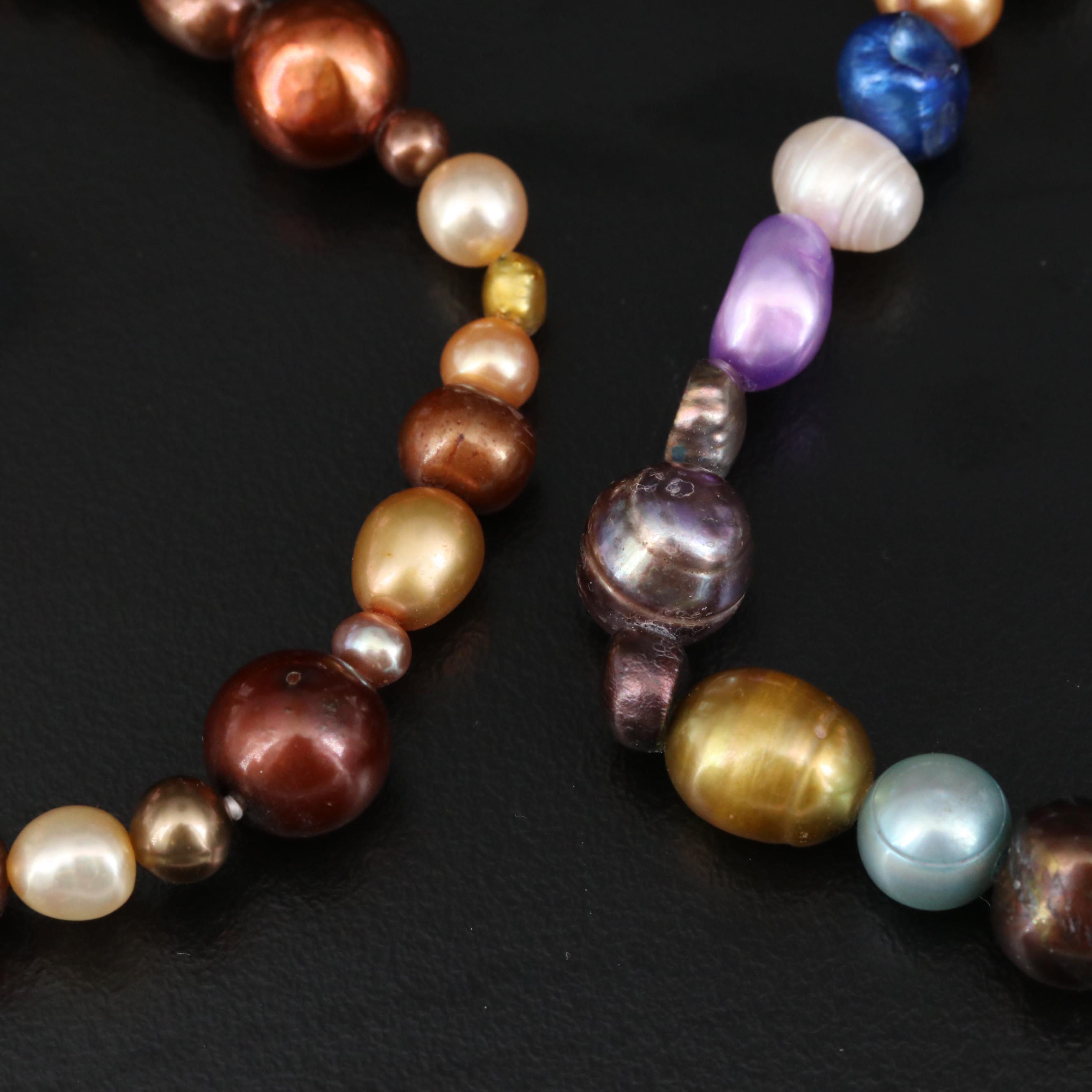 Multi Colored Pearl Necklaces