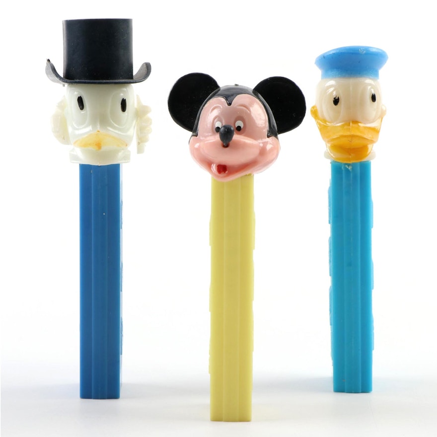 PEZ "Scrooge McDuck", "Mickey Mouse" and "Donald" Dispensers with No Feet