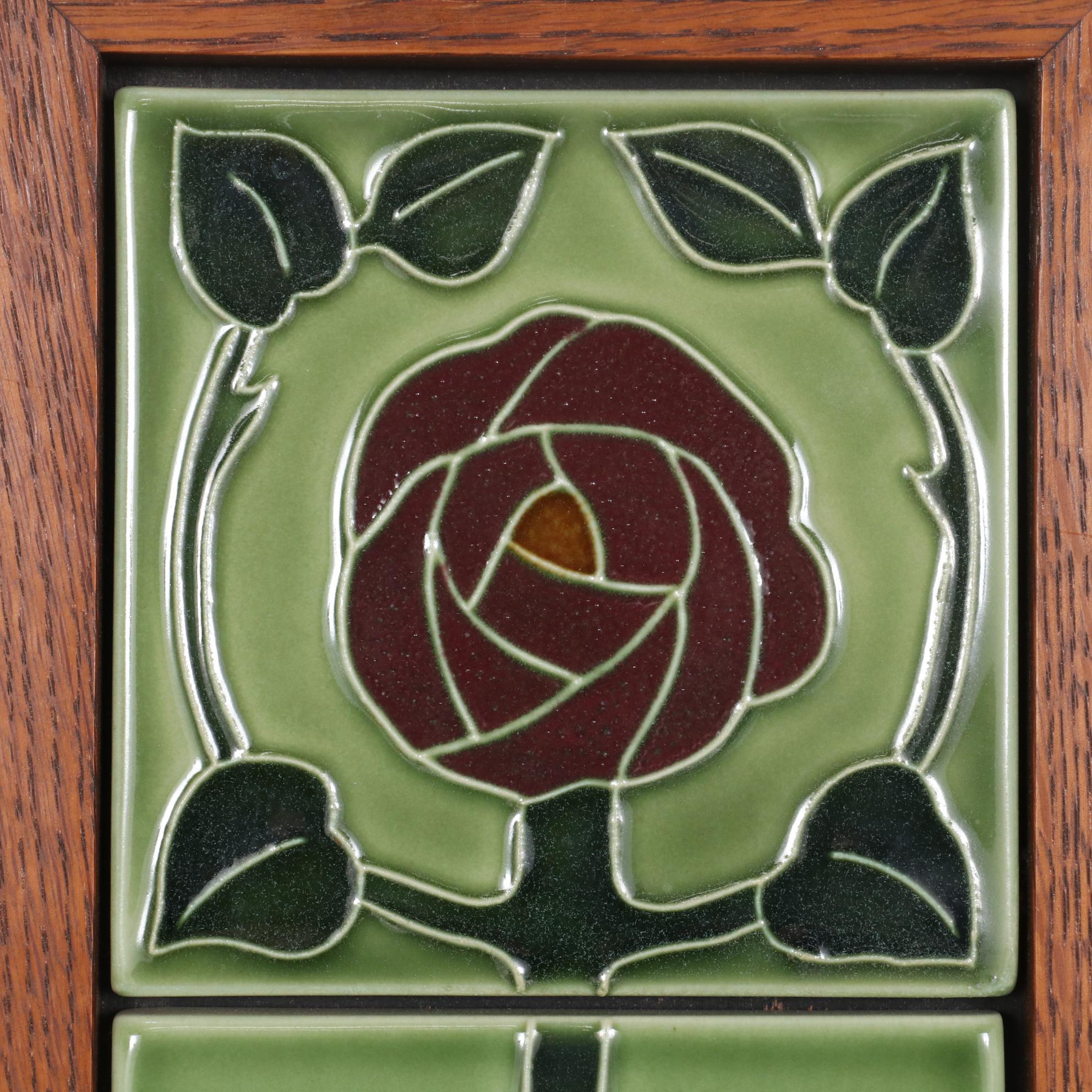 Rookwood Pottery "Eden Rose" Framed Ceramic Tiles, 2007