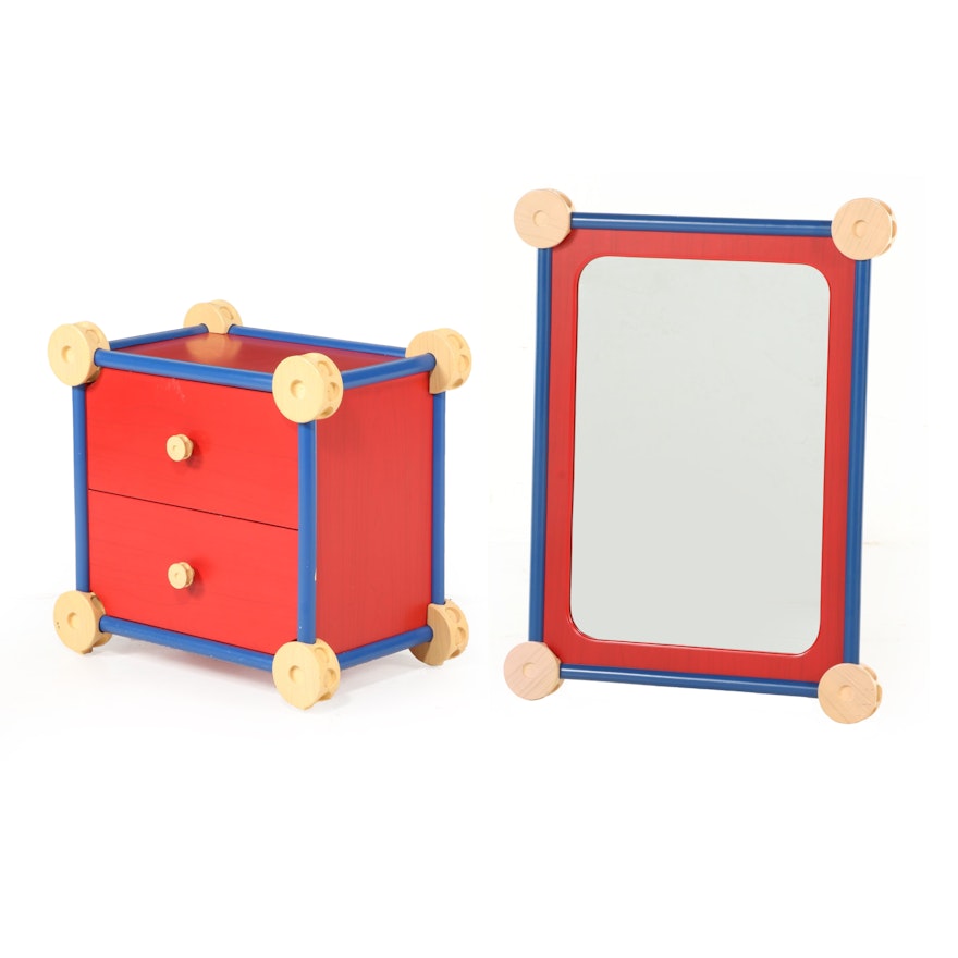 Powell "Tinker Toy Collection" Nightstand and Wall Mirror