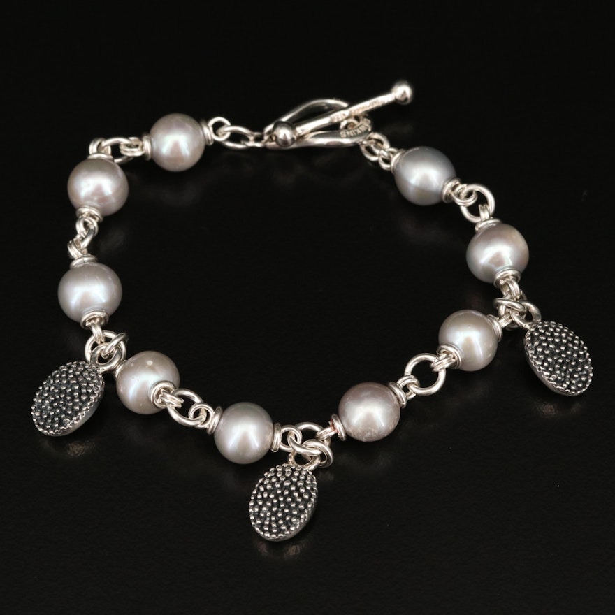 Michael Dawkins Sterling Silver Pearl Bracelet