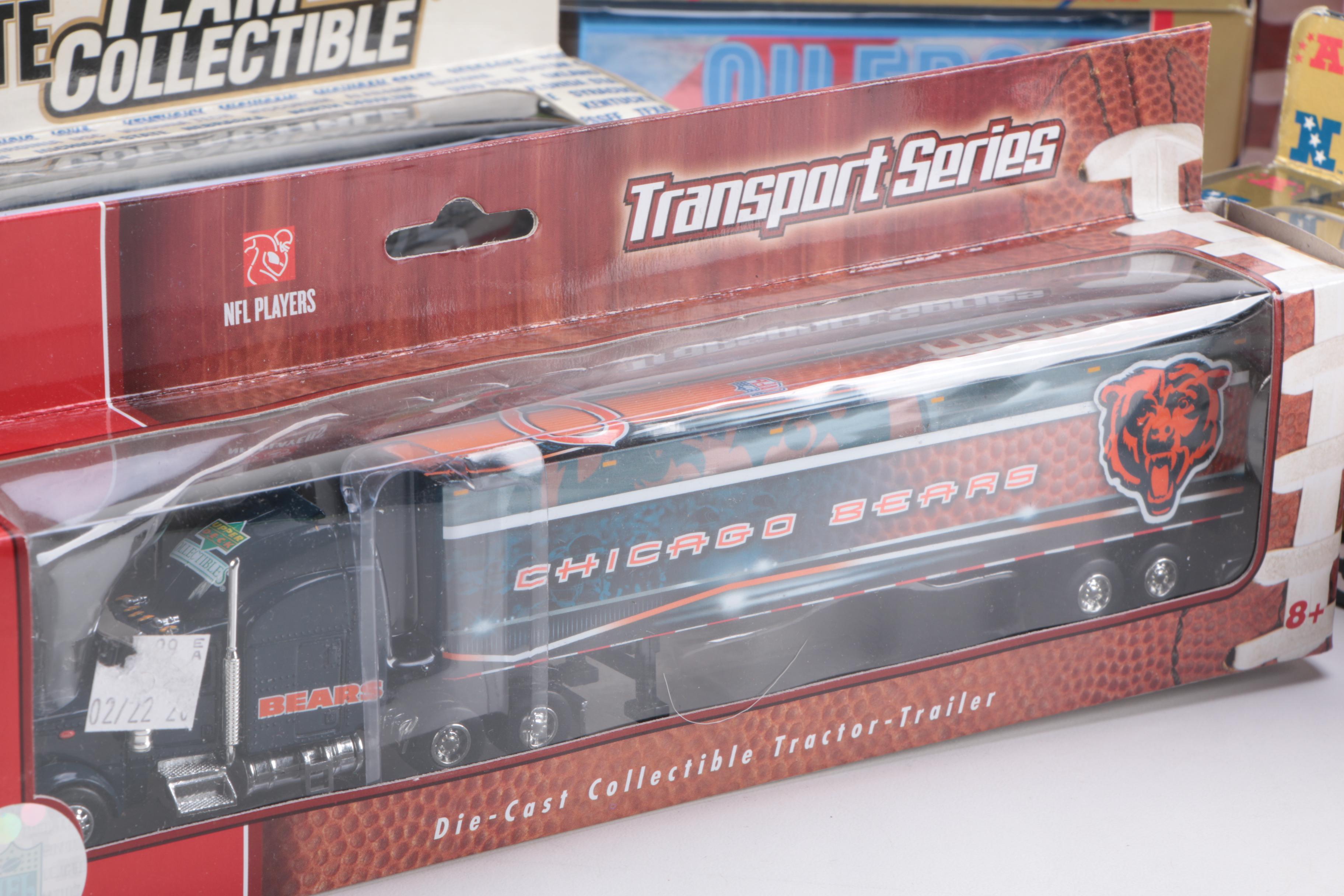 NFL Teams and Purdue Diecast Collectible Tractor Trailers Including Buccaneers