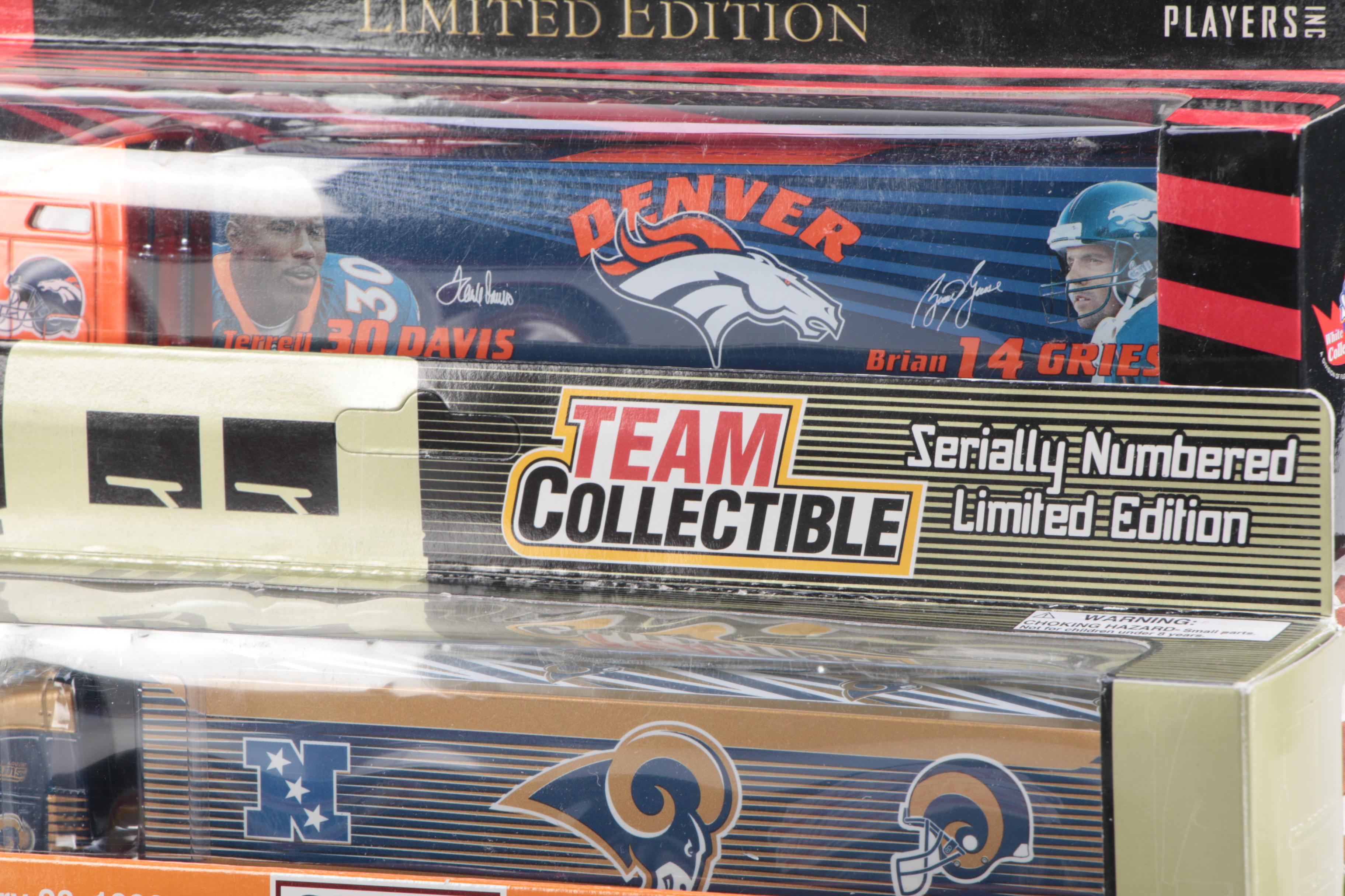 NFL Teams and Purdue Diecast Collectible Tractor Trailers Including Buccaneers