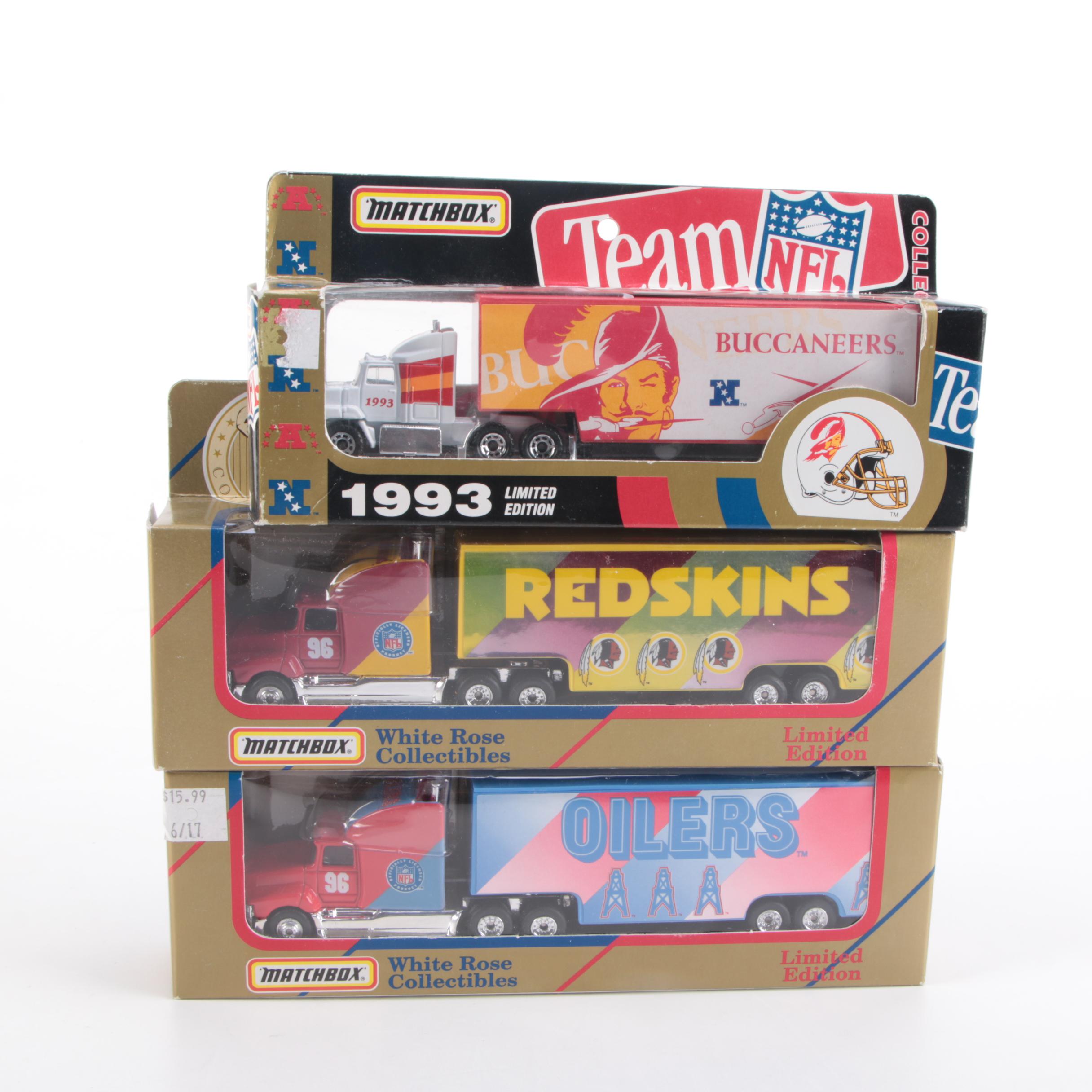 NFL Teams and Purdue Diecast Collectible Tractor Trailers Including Buccaneers