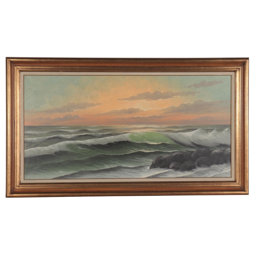 Landscape Oil Painting of Sea at Dawn